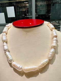 Biwa Pearl with Silver Clasp