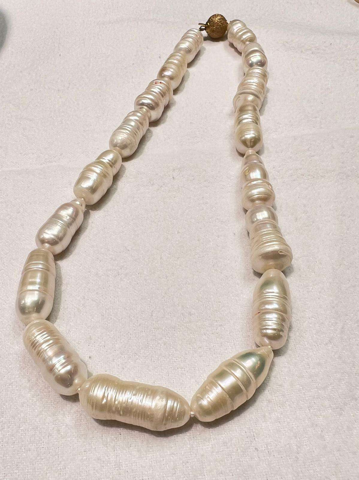 Biwa-Perle mit Silberverschluss im Zustand „Hervorragend“ im Angebot in LA, CA