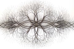 95"x48" Metal Wall Sculpture in Stainless, Bronze and Brass #730