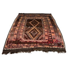 9,5x7 Fuß Kelim Vintage Mutli farbiger Teppich