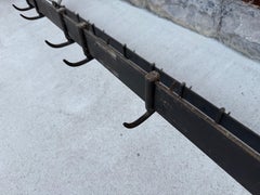 96" Blacksmith Made Iron Game Hanger, Kitchen Utensil or Pot Hanger