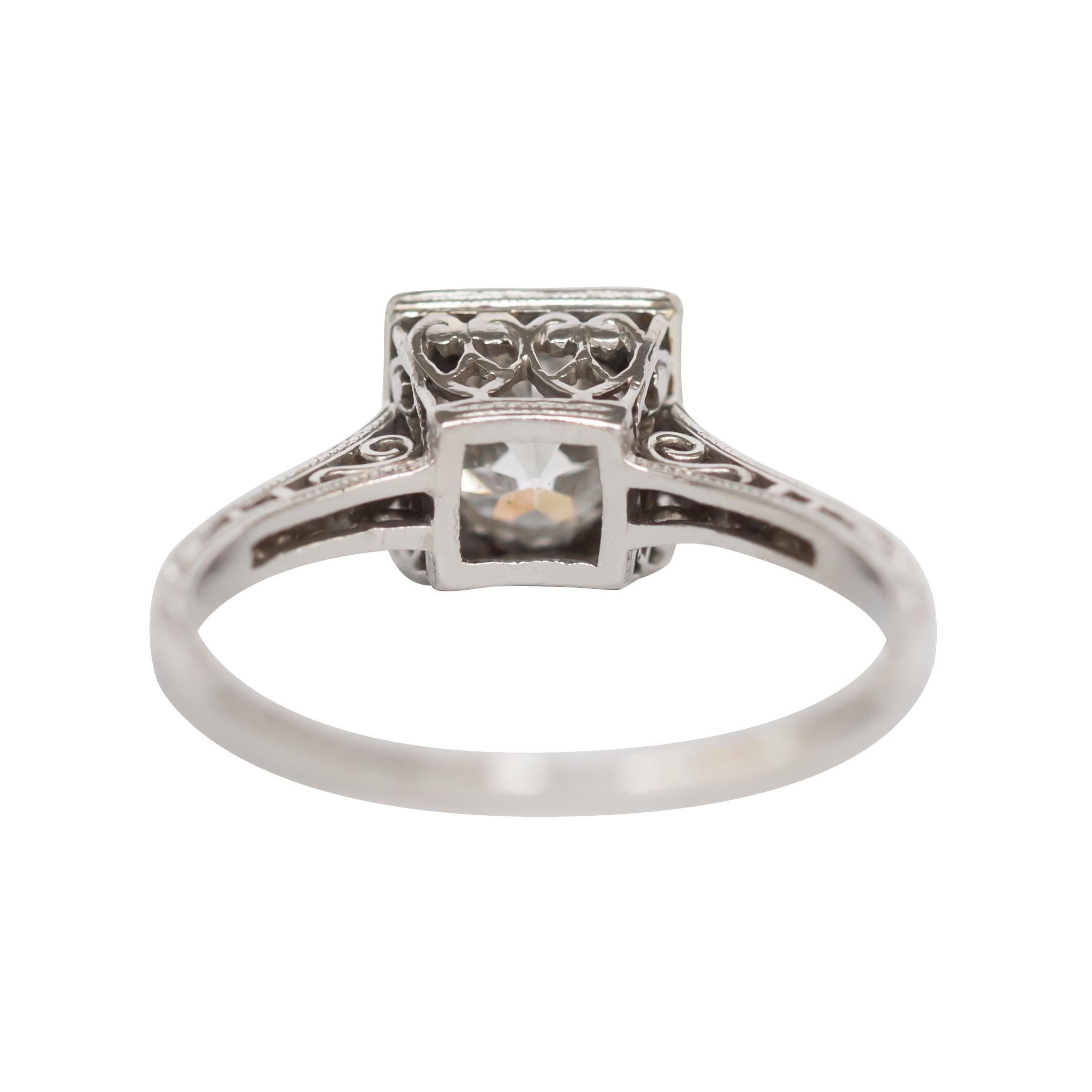 Bague de fiançailles en platine avec diamants de 0,96 carat Bon état - En vente à Hicksville, NY