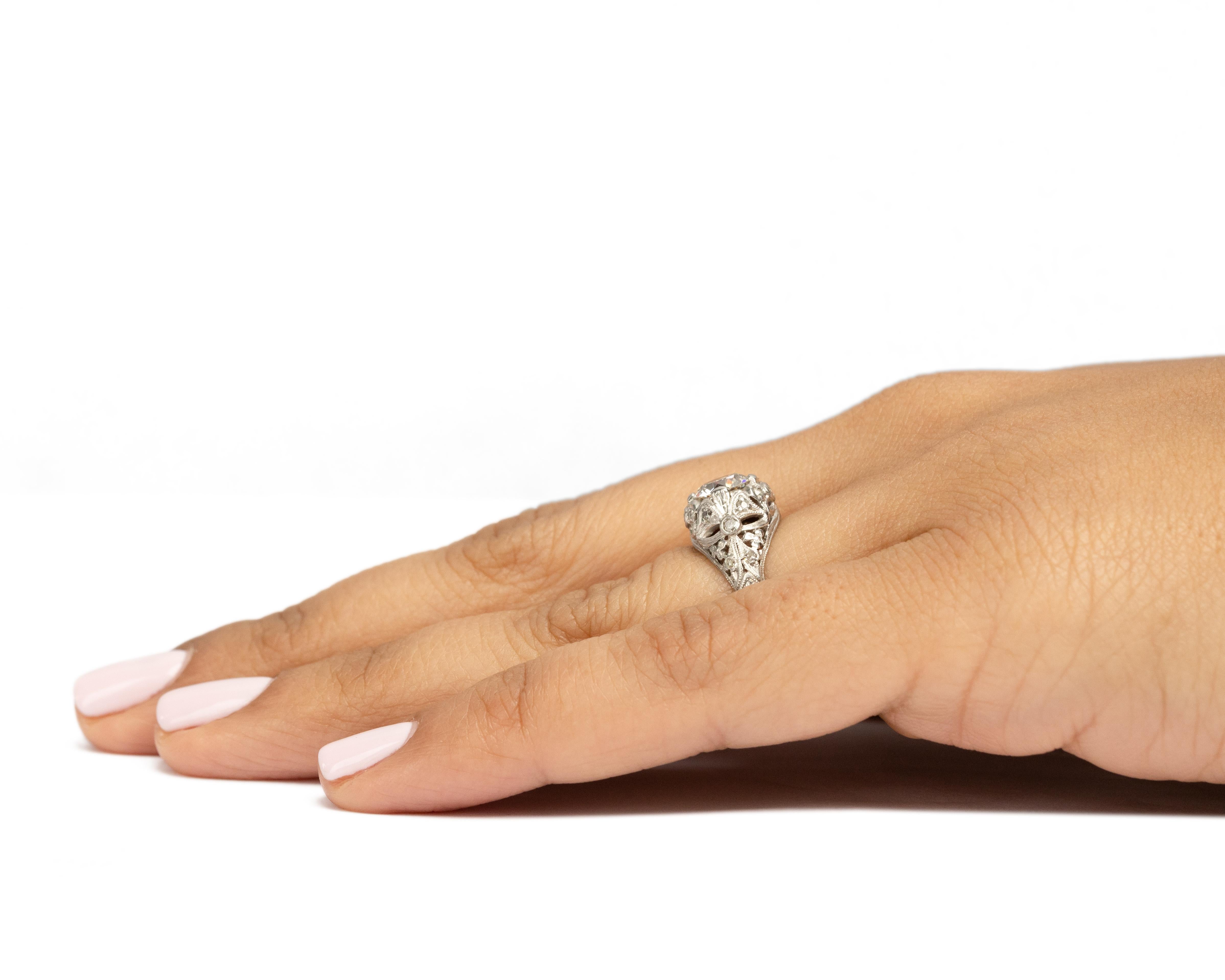 .96 Carat Diamond Platinum Engagement Ring In Good Condition For Sale In Atlanta, GA