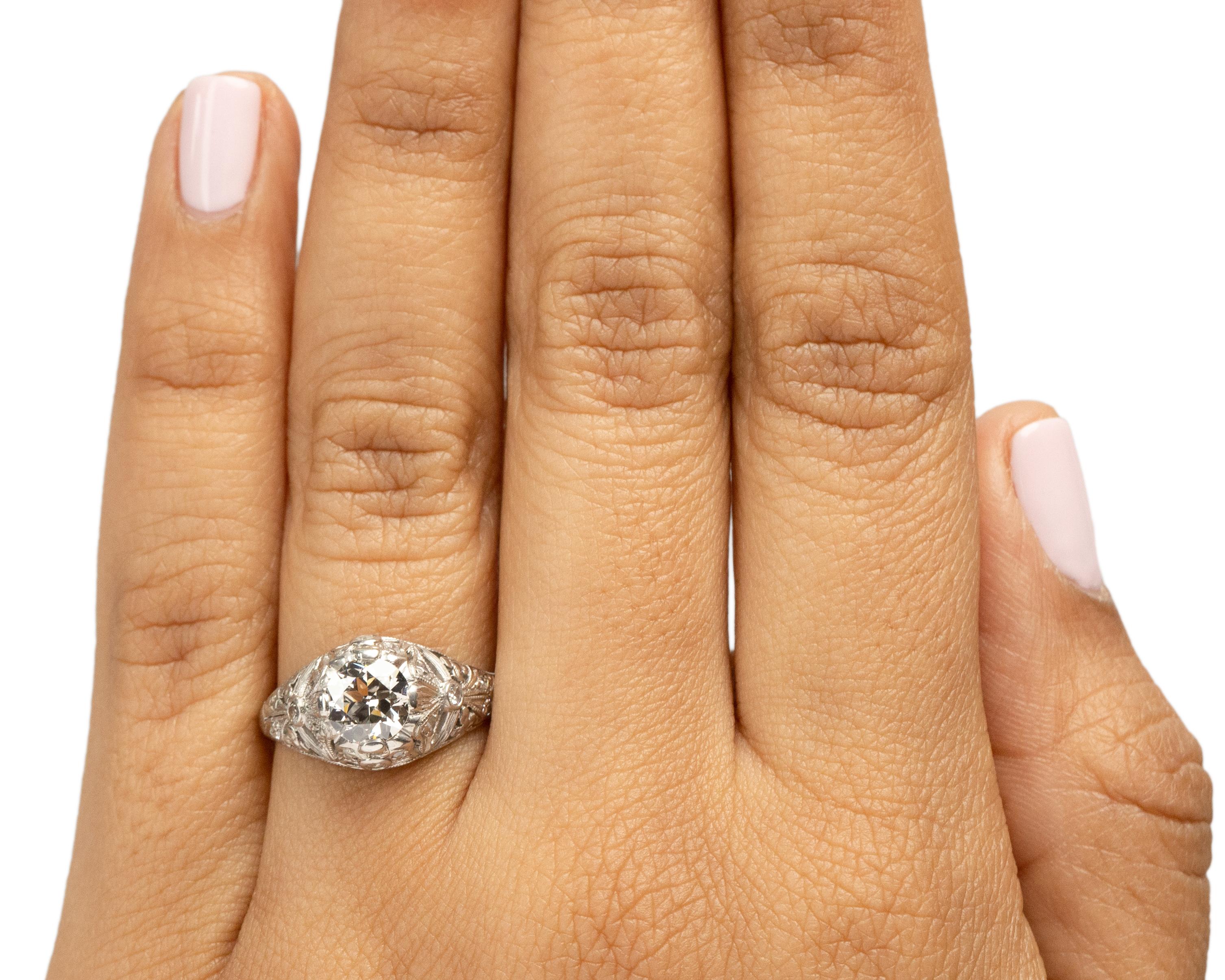 Women's .96 Carat Diamond Platinum Engagement Ring For Sale