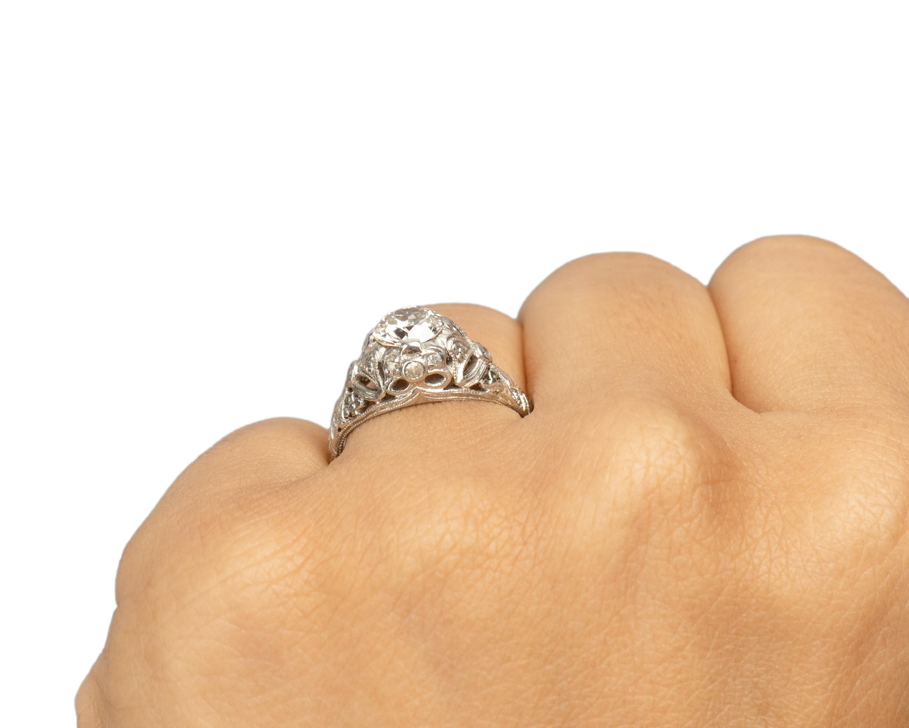 .96 Carat Diamond Platinum Engagement Ring For Sale 1