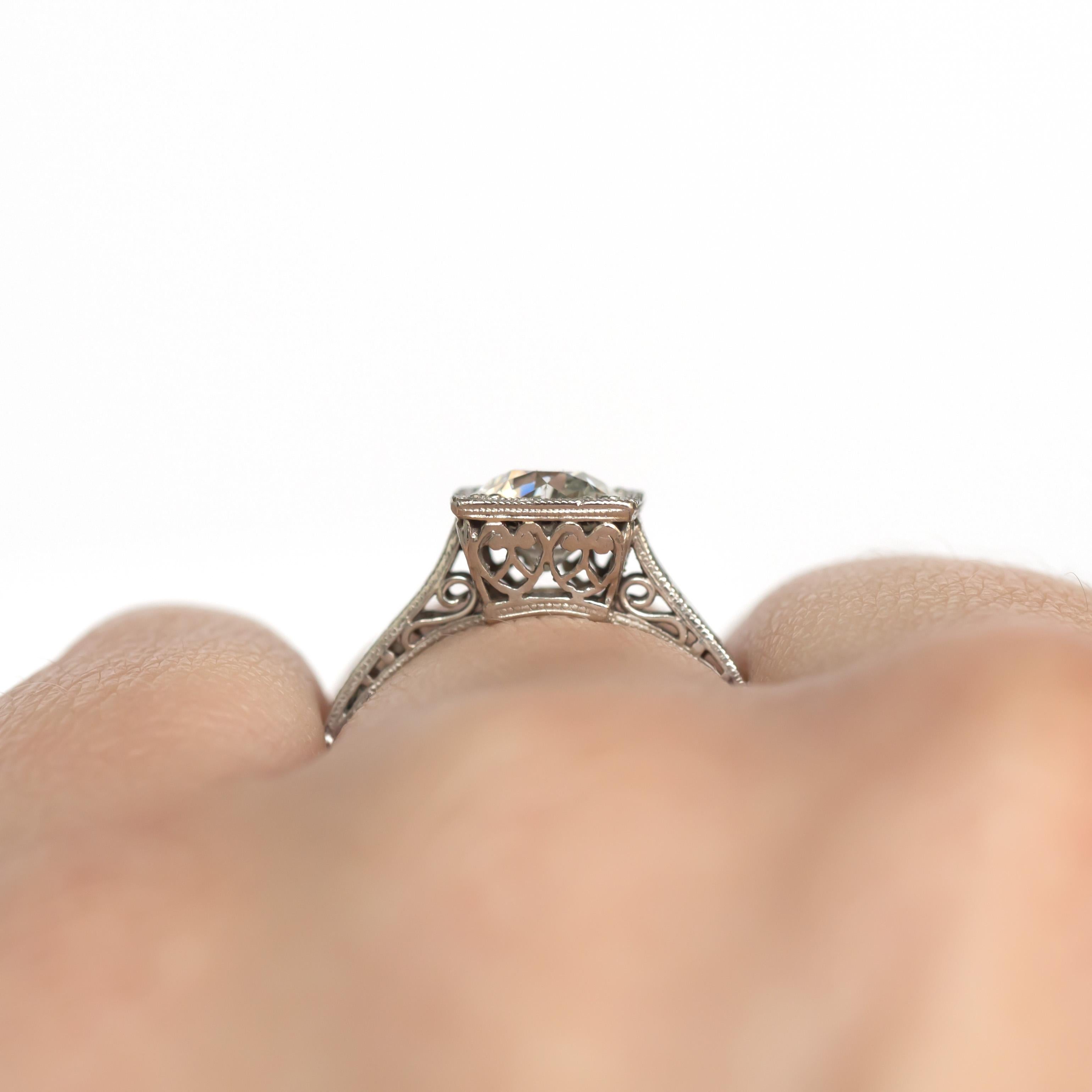 Bague de fiançailles en platine avec diamants de 0,96 carat en vente 3