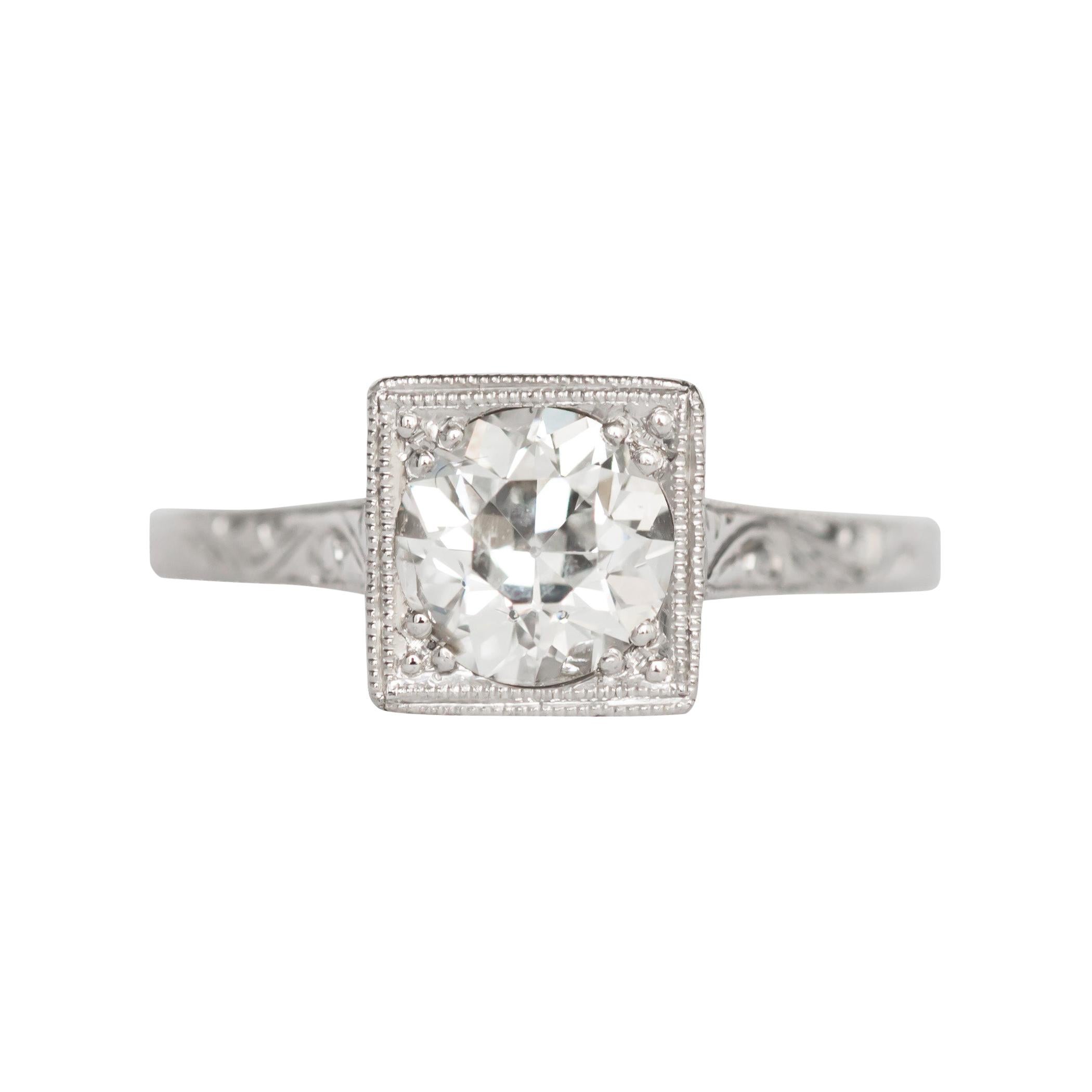 .96 Carat Diamond Platinum Engagement Ring For Sale