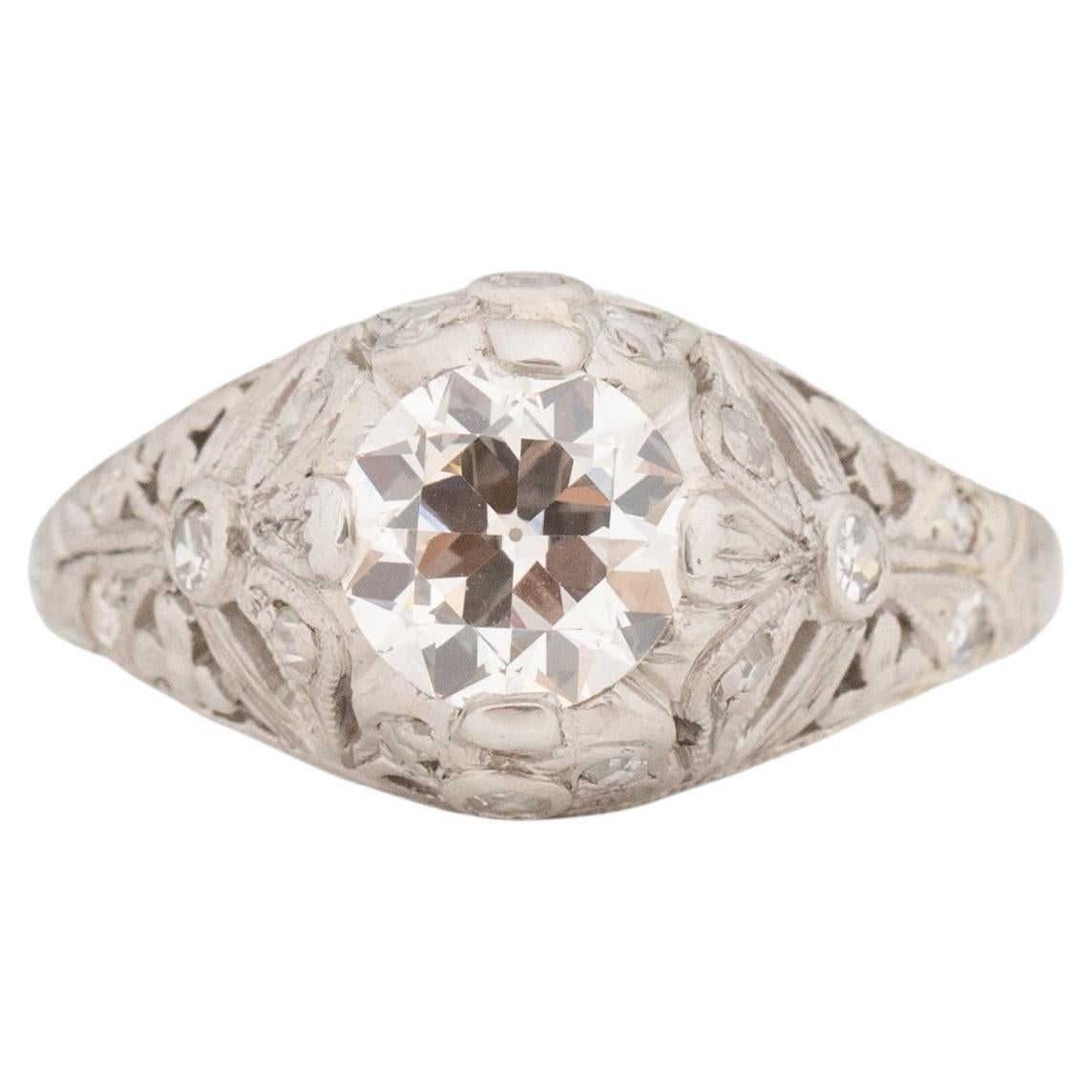 .96 Carat Diamond Platinum Engagement Ring For Sale