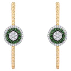 96 Diamond Sapphire 14K (or 18k upon request) Yellow Gold Hoops Earrings