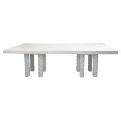 96" Glenn Dining Table in Gypsum & Fiberglass by Brent Warr Studios