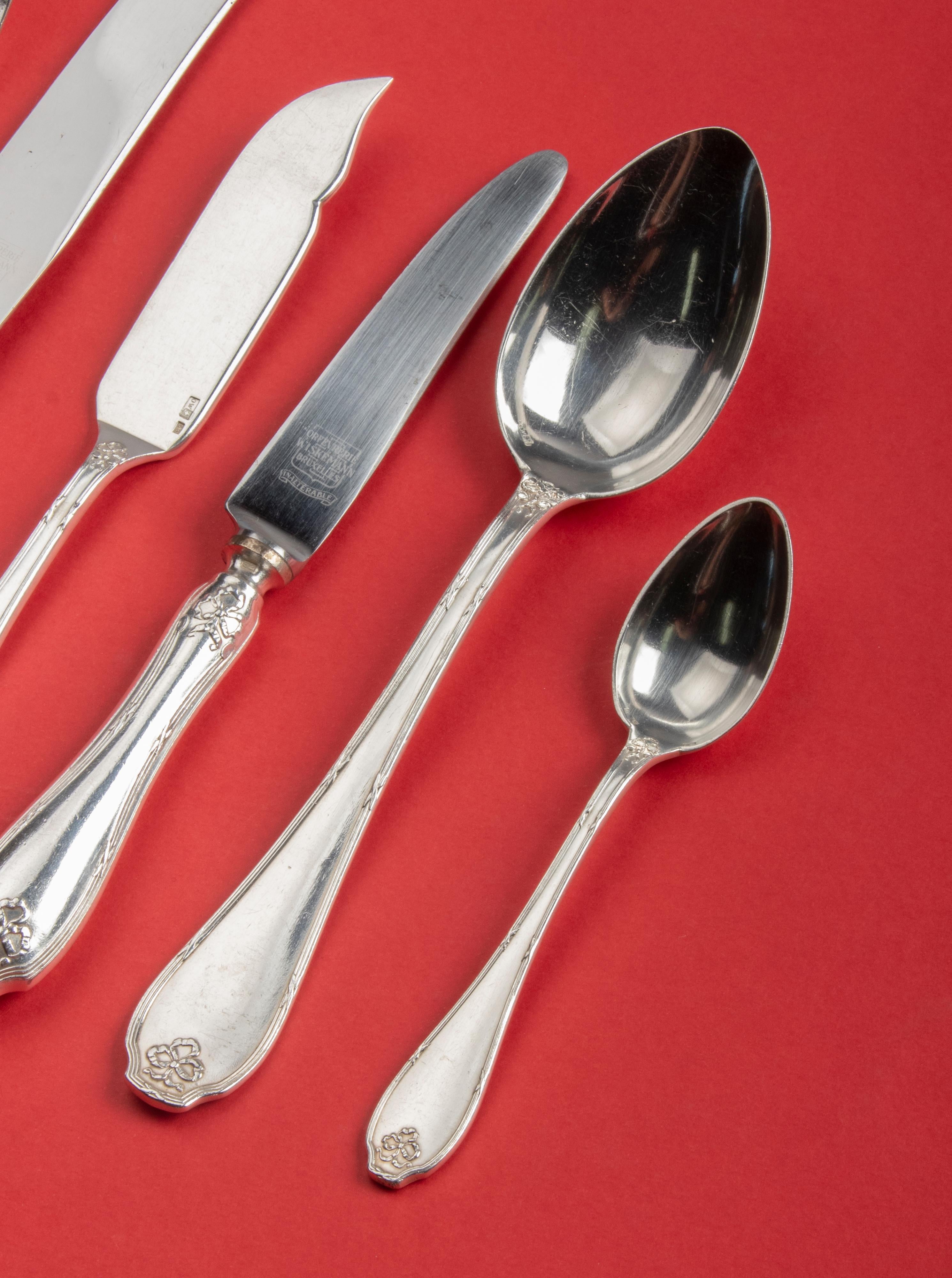 96-Piece set Silver Plated Flatware Ribbon and Bow by Wiskemann  7