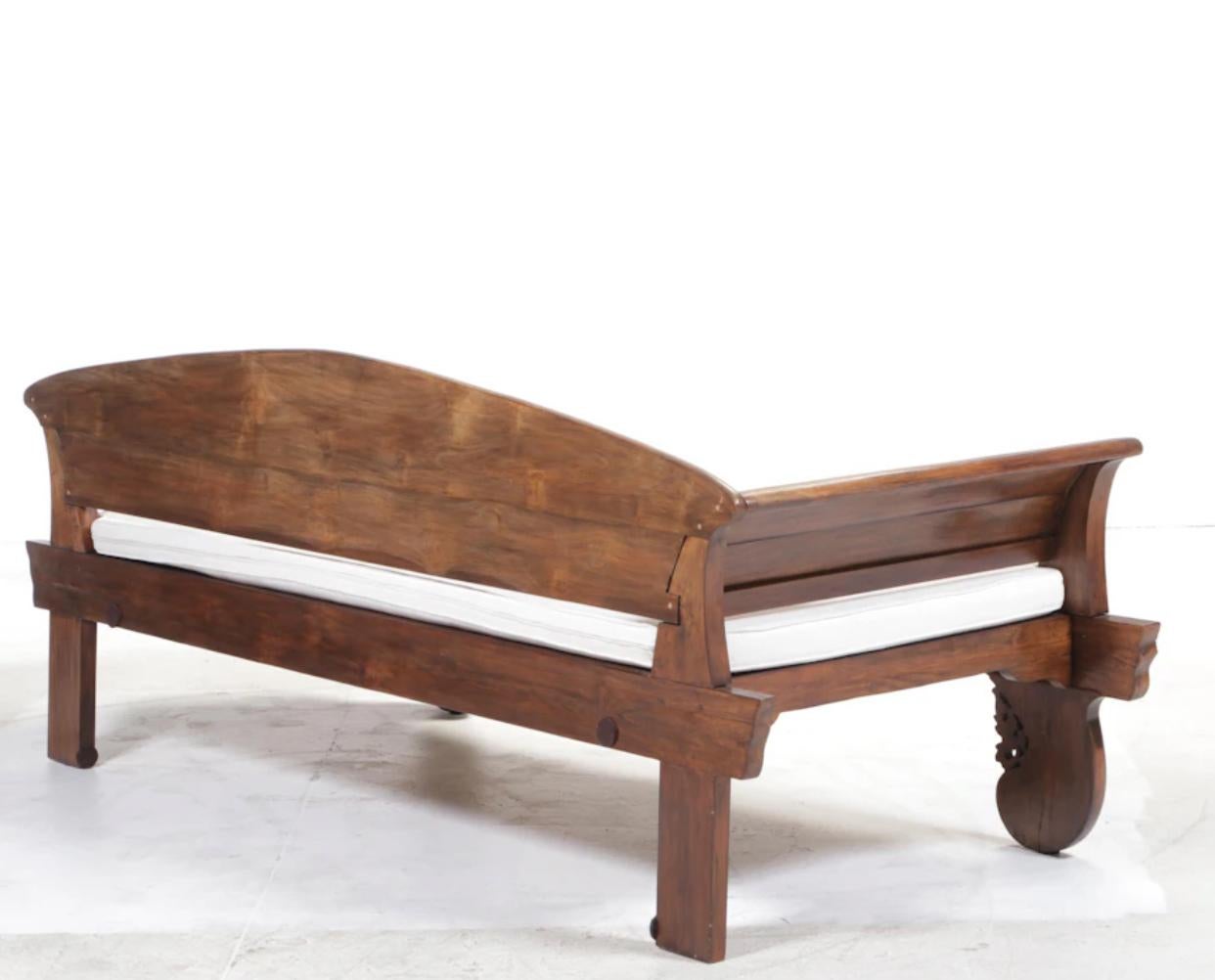 Indian 96” x 38” Indoor/Outdoor Hand Carved Teak Daybed