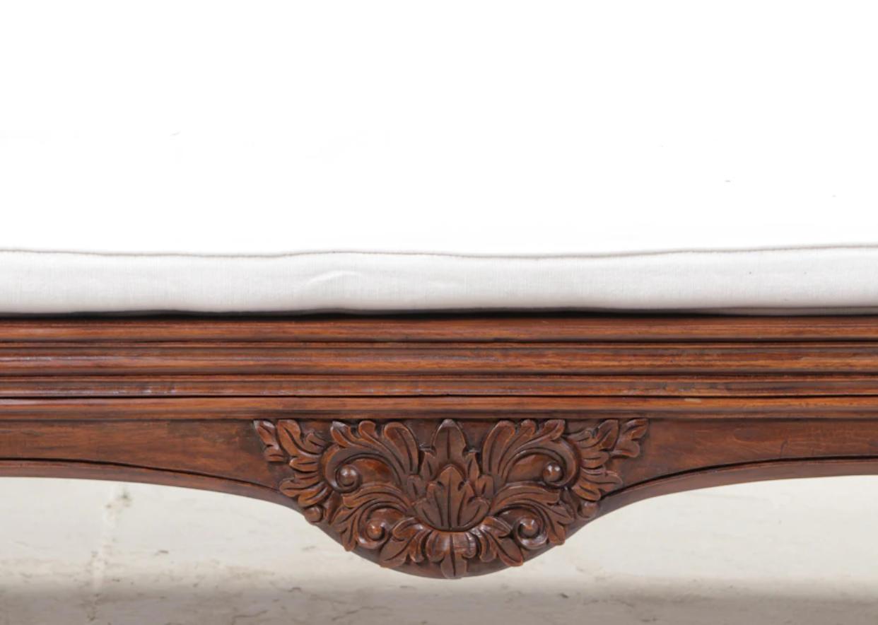 Upholstery 96” x 38” Indoor/Outdoor Hand Carved Teak Daybed