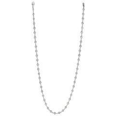 9.60 Carat Diamond by the Yard Necklace G SI 14 Karat White Gold 20 Pointers