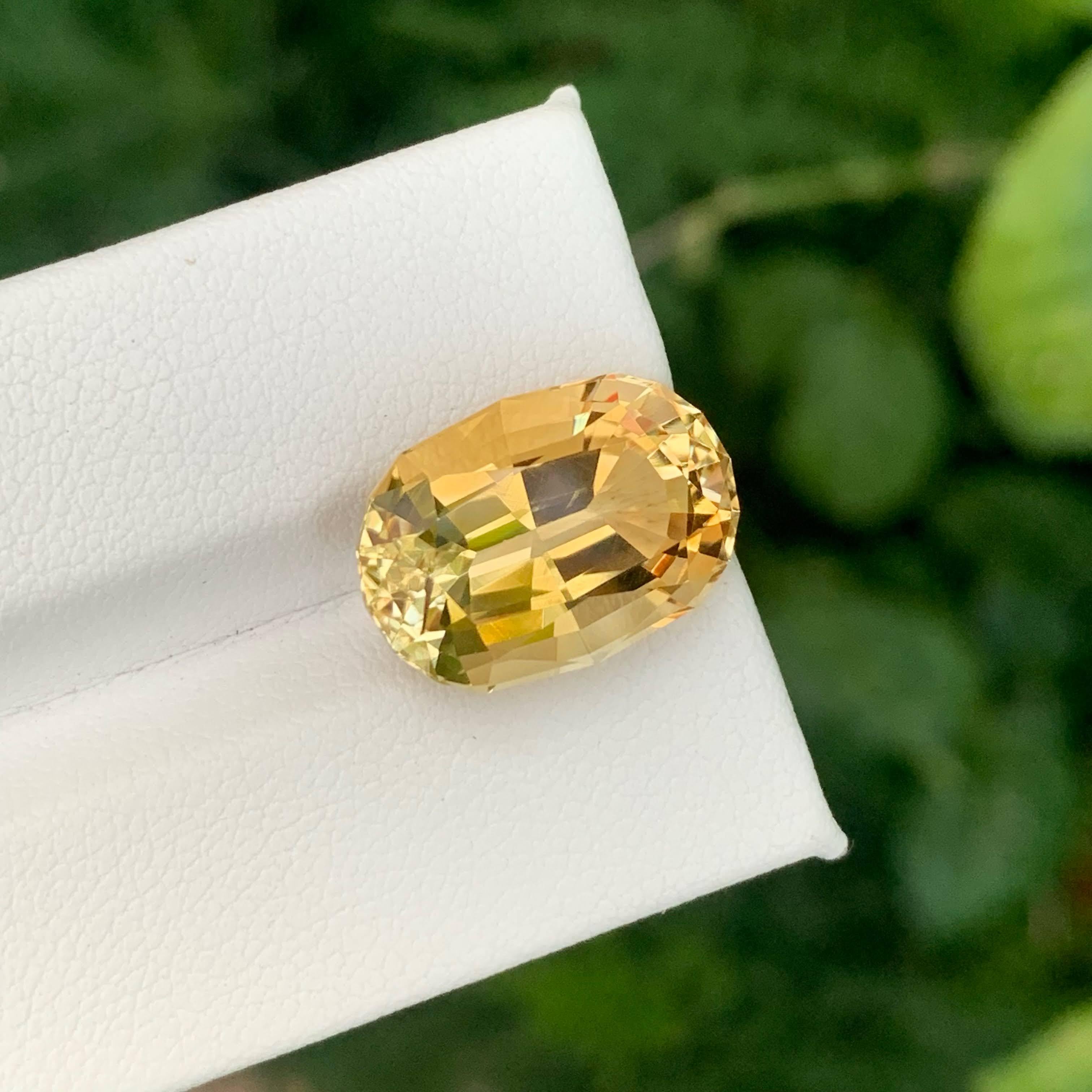 9.60 Carat Natural Loose Light Golden Citrine Stone Oval Shaped African Gemstone (pierre précieuse africaine de forme ovale) en vente 5