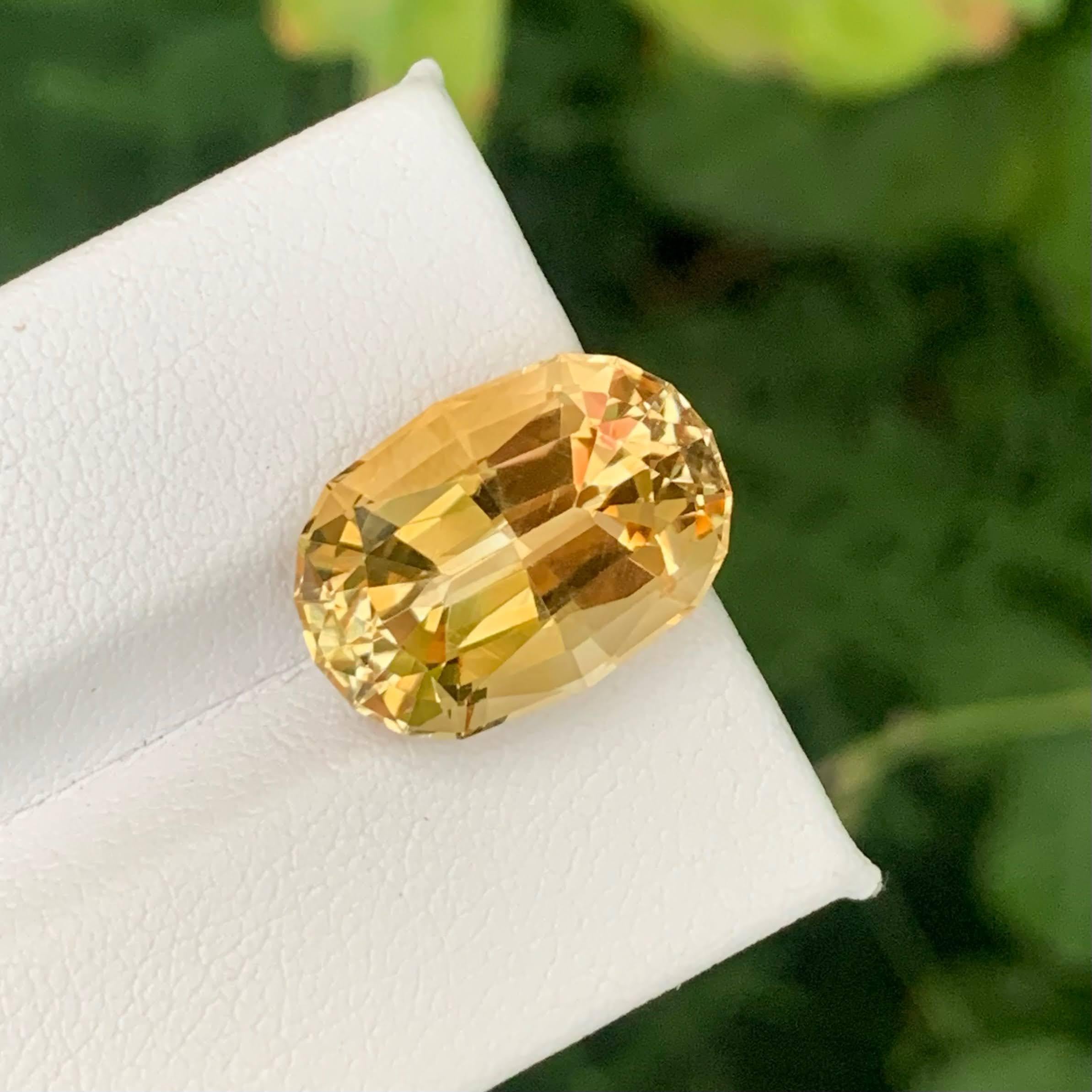 9.60 Carat Natural Loose Light Golden Citrine Stone Oval Shaped African Gemstone (pierre précieuse africaine de forme ovale) Neuf - En vente à Bangkok, TH