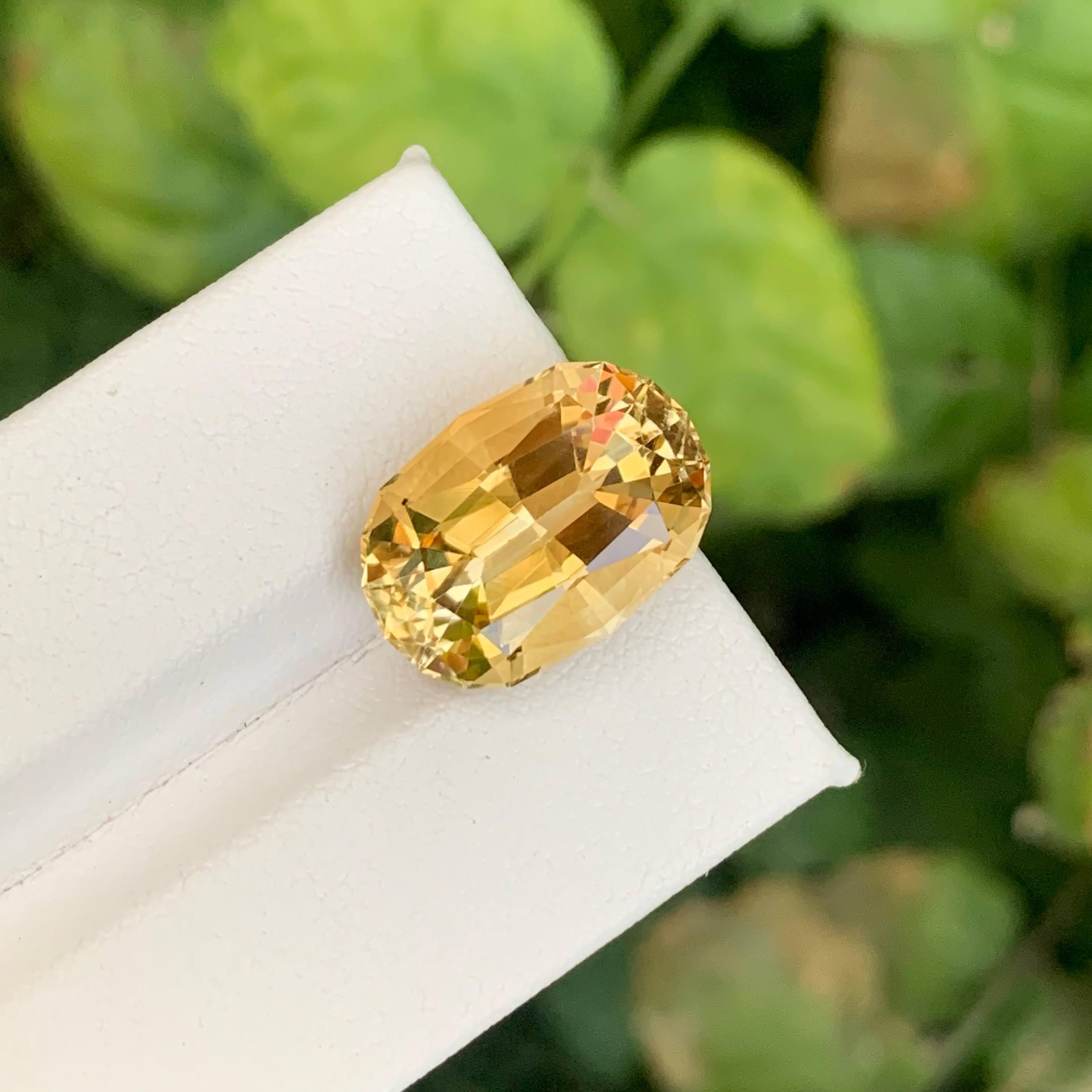 9.60 Carat Natural Loose Light Golden Citrine Stone Oval Shaped African Gemstone (pierre précieuse africaine de forme ovale) Unisexe en vente