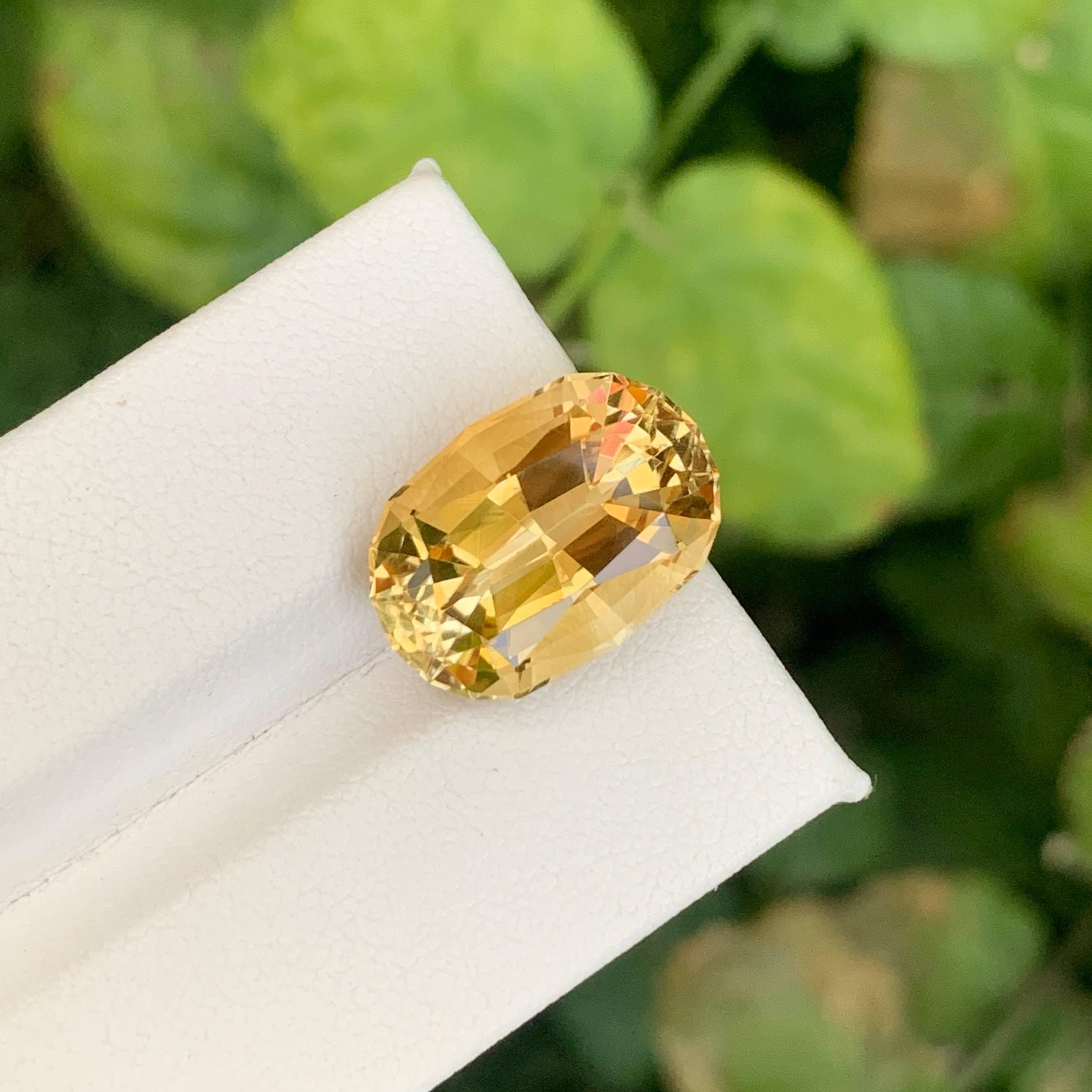 9.60 Carat Natural Loose Light Golden Citrine Stone Oval Shaped African Gemstone (pierre précieuse africaine de forme ovale) en vente 1