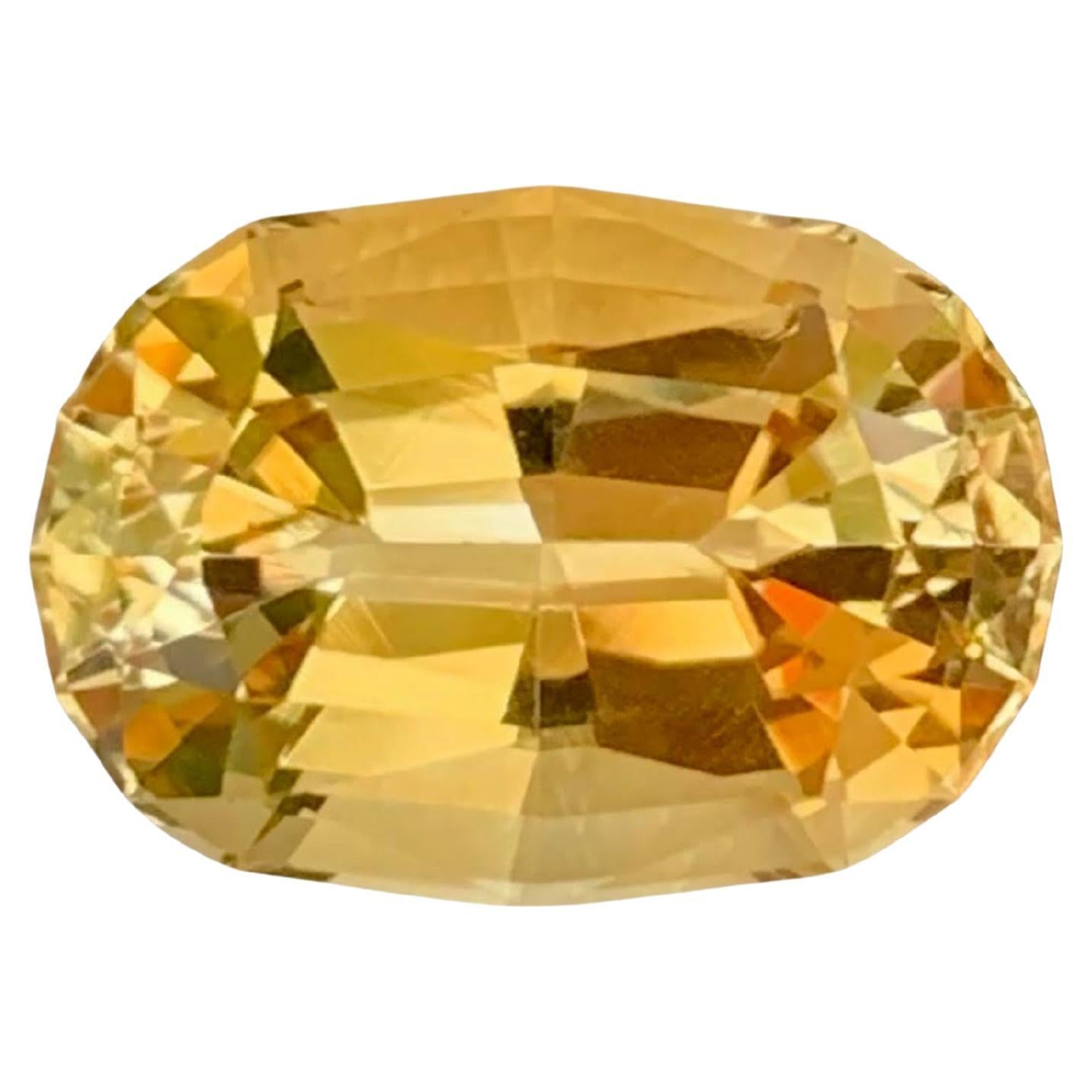 9.60 Carat Natural Loose Light Golden Citrine Stone Oval Shaped African Gemstone (pierre précieuse africaine de forme ovale) en vente