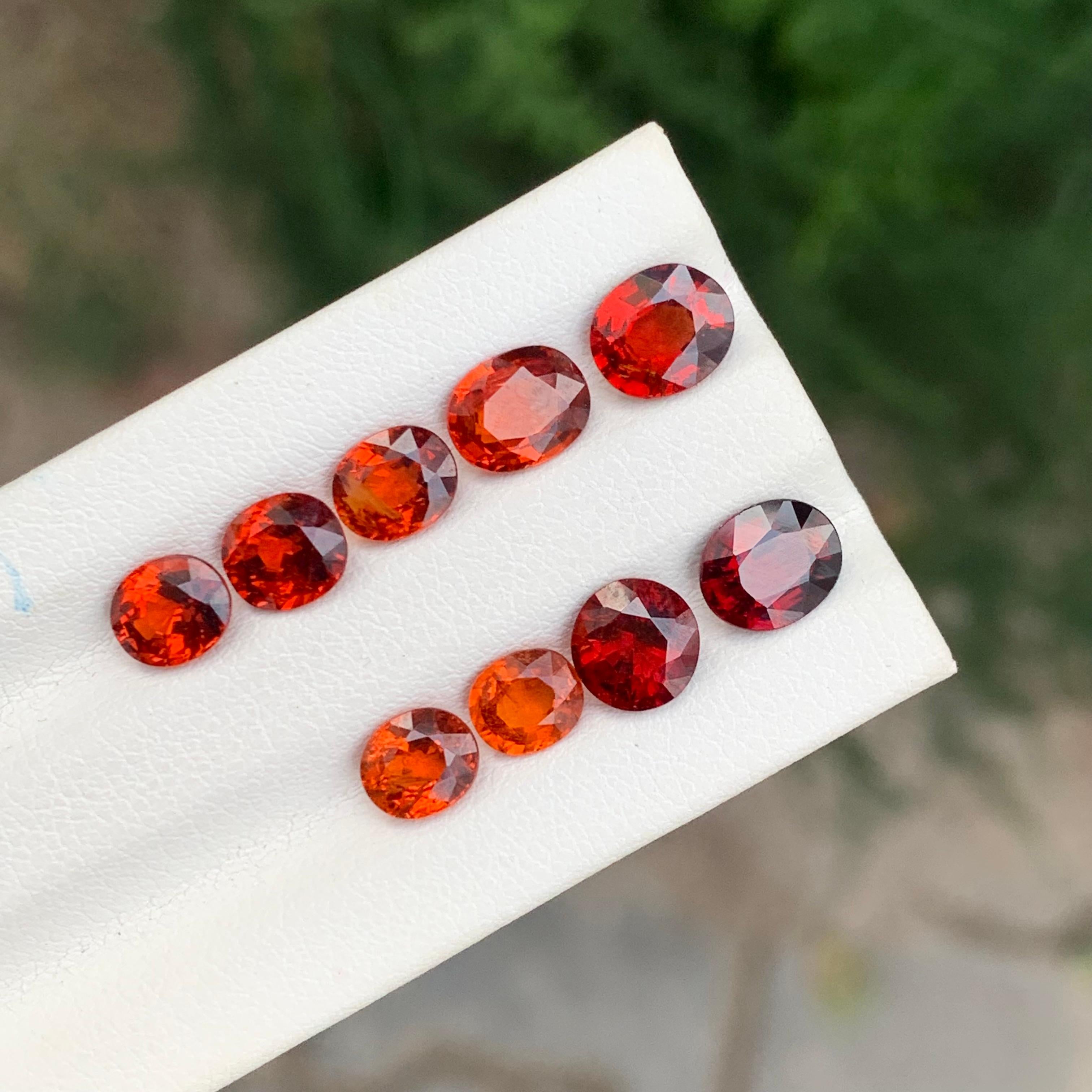 Lot de grenats spessartines naturels non sertis de 9.60 carats pour la fabrication de bijoux Unisexe en vente