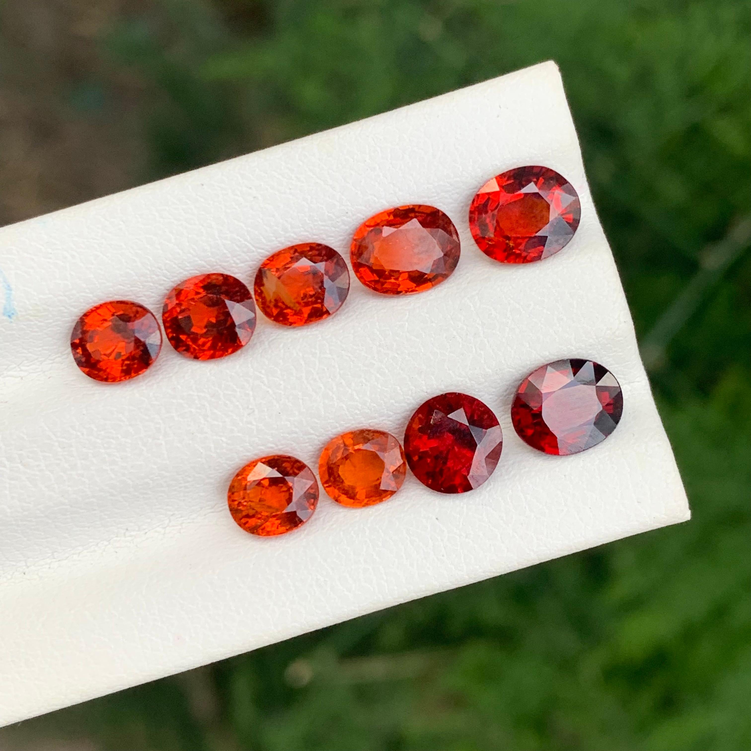 Lot de grenats spessartines naturels non sertis de 9.60 carats pour la fabrication de bijoux en vente 3