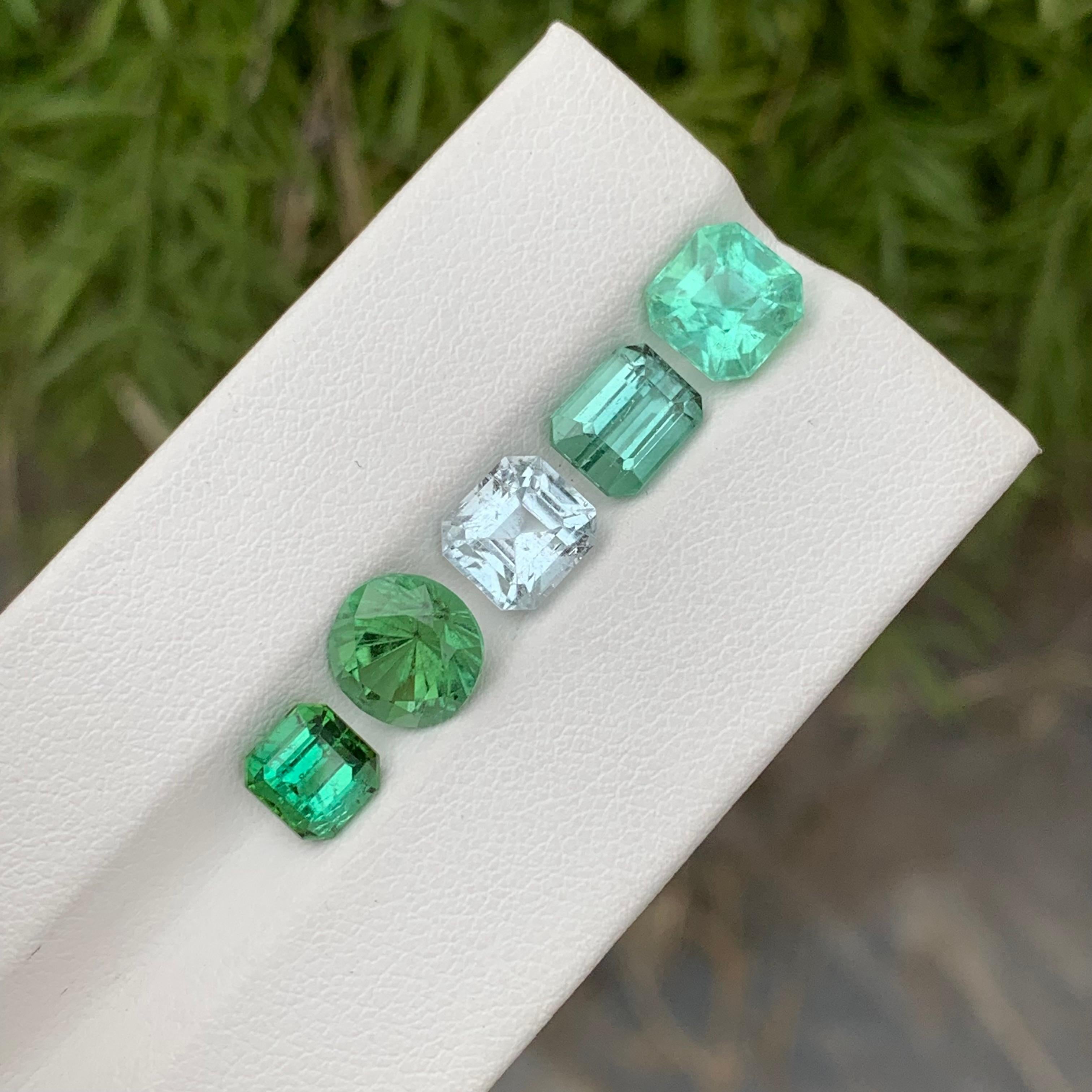 Loose Tourmaline Lot 
Weight: 9.60 Carats
Sizes: 1.25 to 2.20 Carat 
Colour: Mint Green And White 
Origin: Afghanistan
Certificate: On Demand
Treatment: Non

Tourmaline is a captivating gemstone known for its remarkable variety of colors, making it