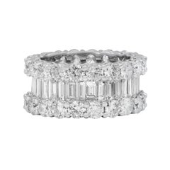 9,60 Karat Dreireihiger Diamant-Eternity-Ring