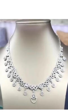 9.60 Carats Natural Diamonds 18K Gold Necklace