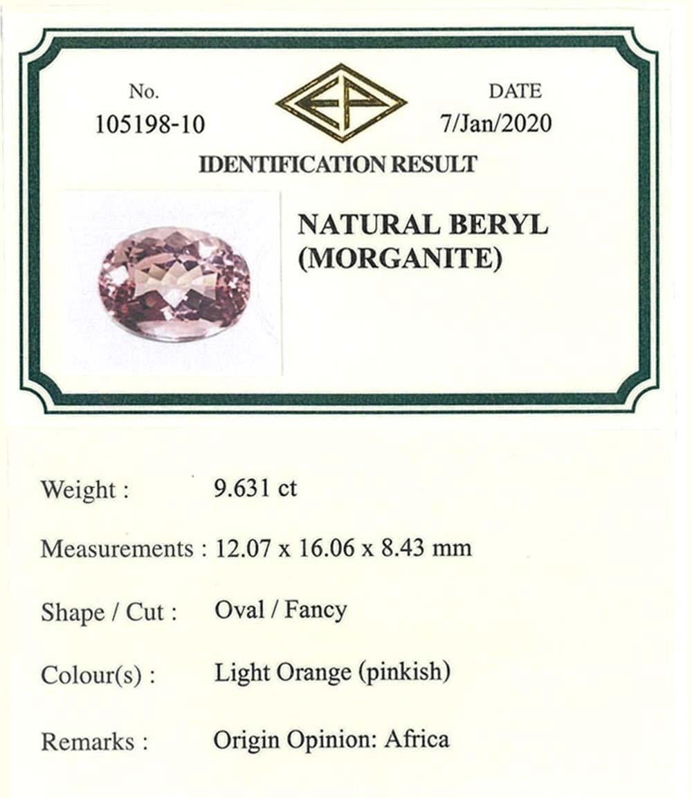 9.60 ct. Oval Pink Peach Morganite & Diamond Accent Cocktail 18K Rose Gold Ring im Angebot 6