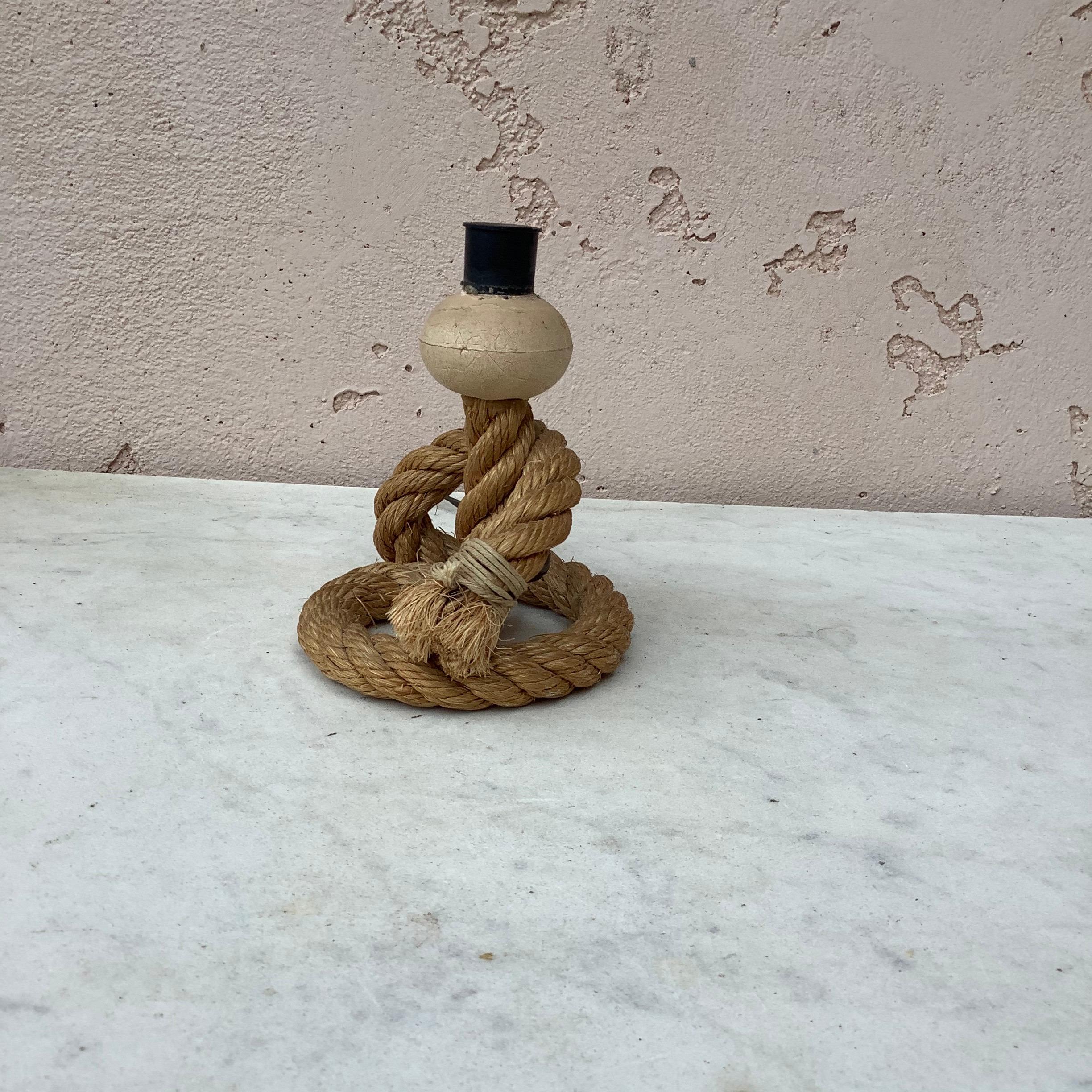 Lampada da tavolo o da scrivania in corda di Audoux Minet, 1960 circa. Presa europea.