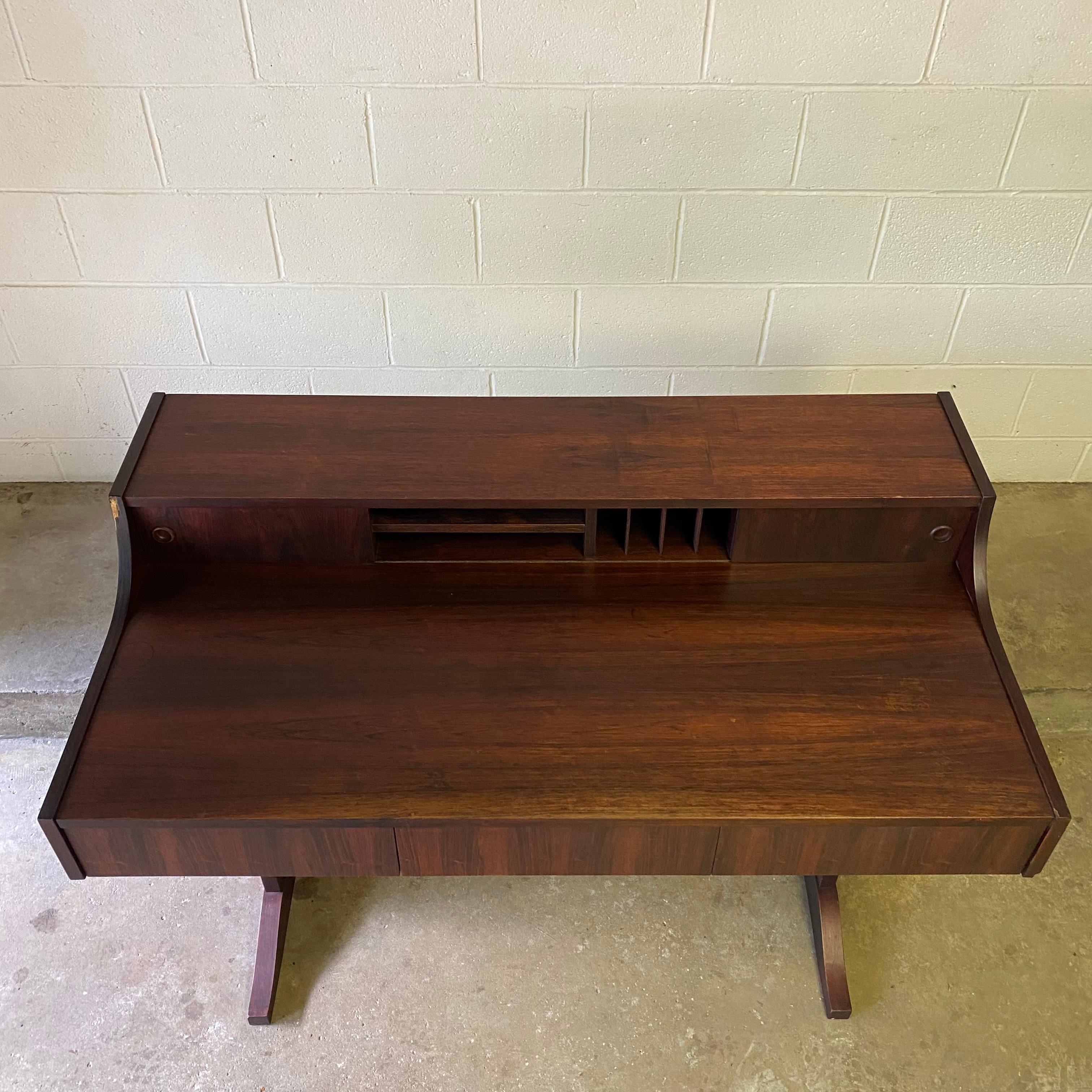960’s vintage Danish midcentury Modern rosewood writing desk In Good Condition In Munroe Falls, OH