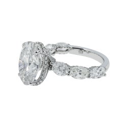 9.61 Carat Oval Diamond Ring Brilliant White 18K White Gold Timeless Brilliance
