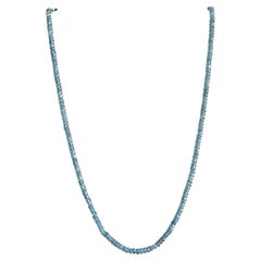 96,10 Karat Aquamarin Perlenkette 1 Strang Facettierte Perlen gute Qualität Edelstein