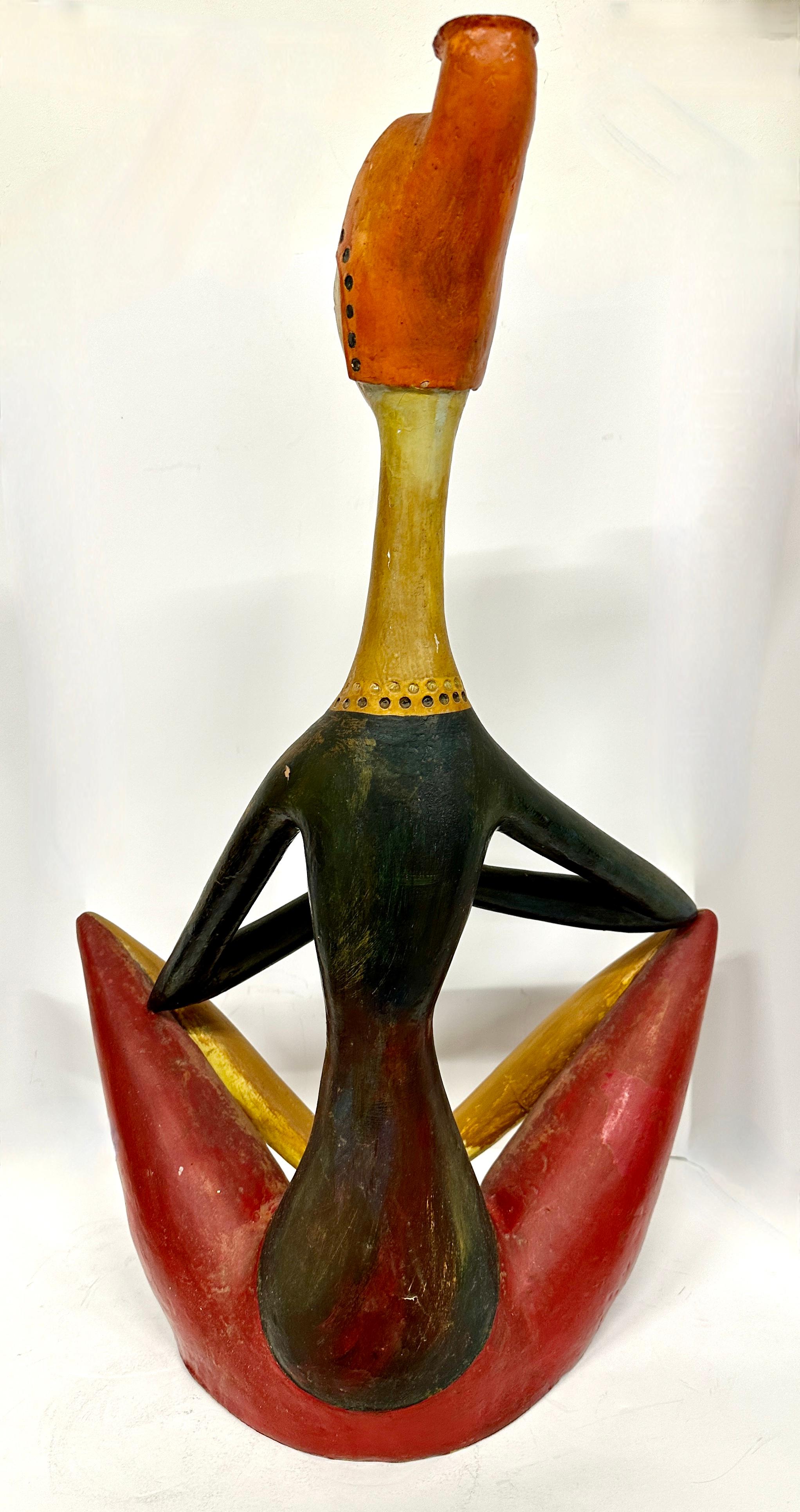 1962 Selbmann Roma Monumental Pottery Sculpture Woman Sitting For Sale 6