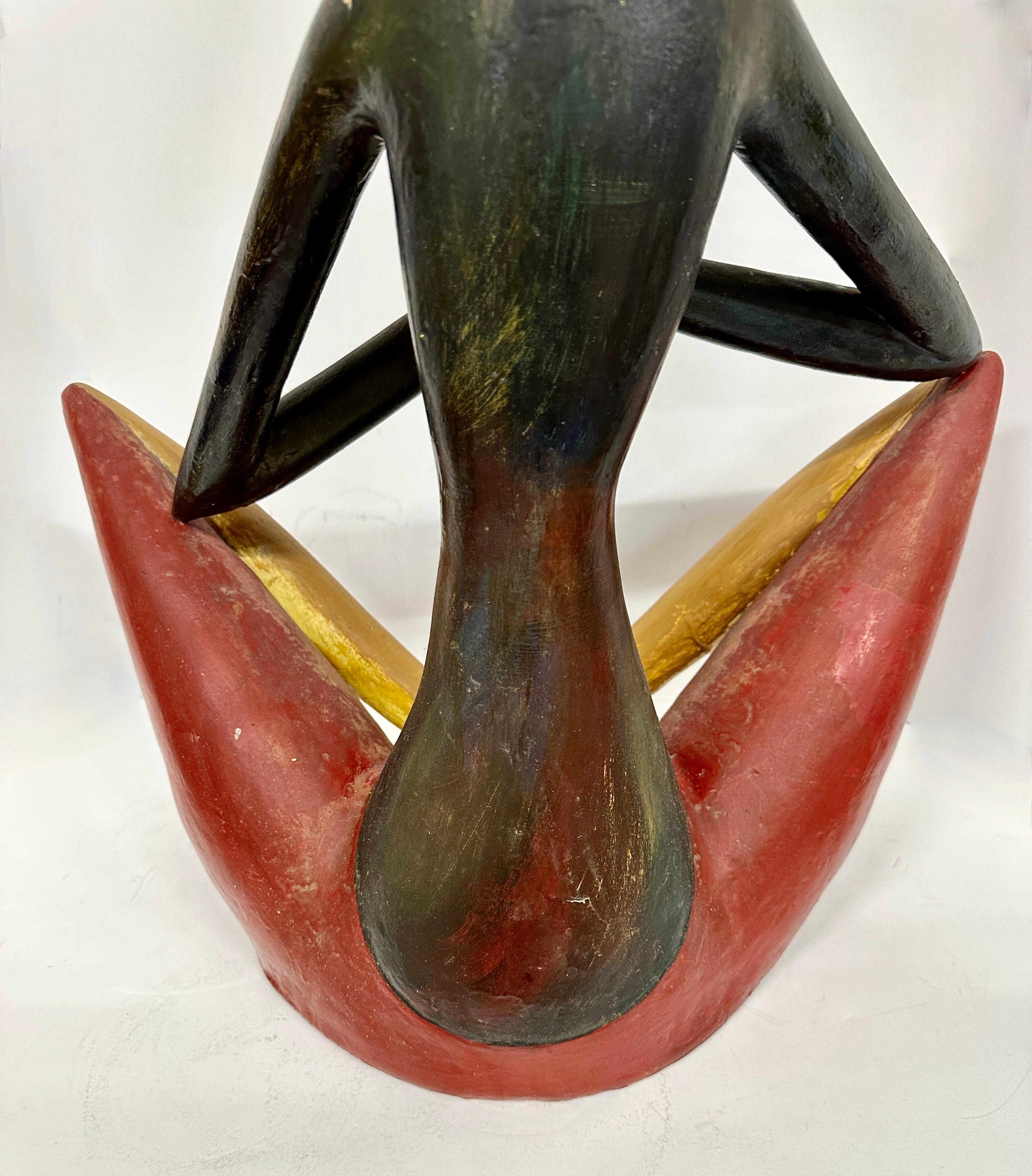 1962 Selbmann Roma Monumental Pottery Sculpture Woman Sitting For Sale 7