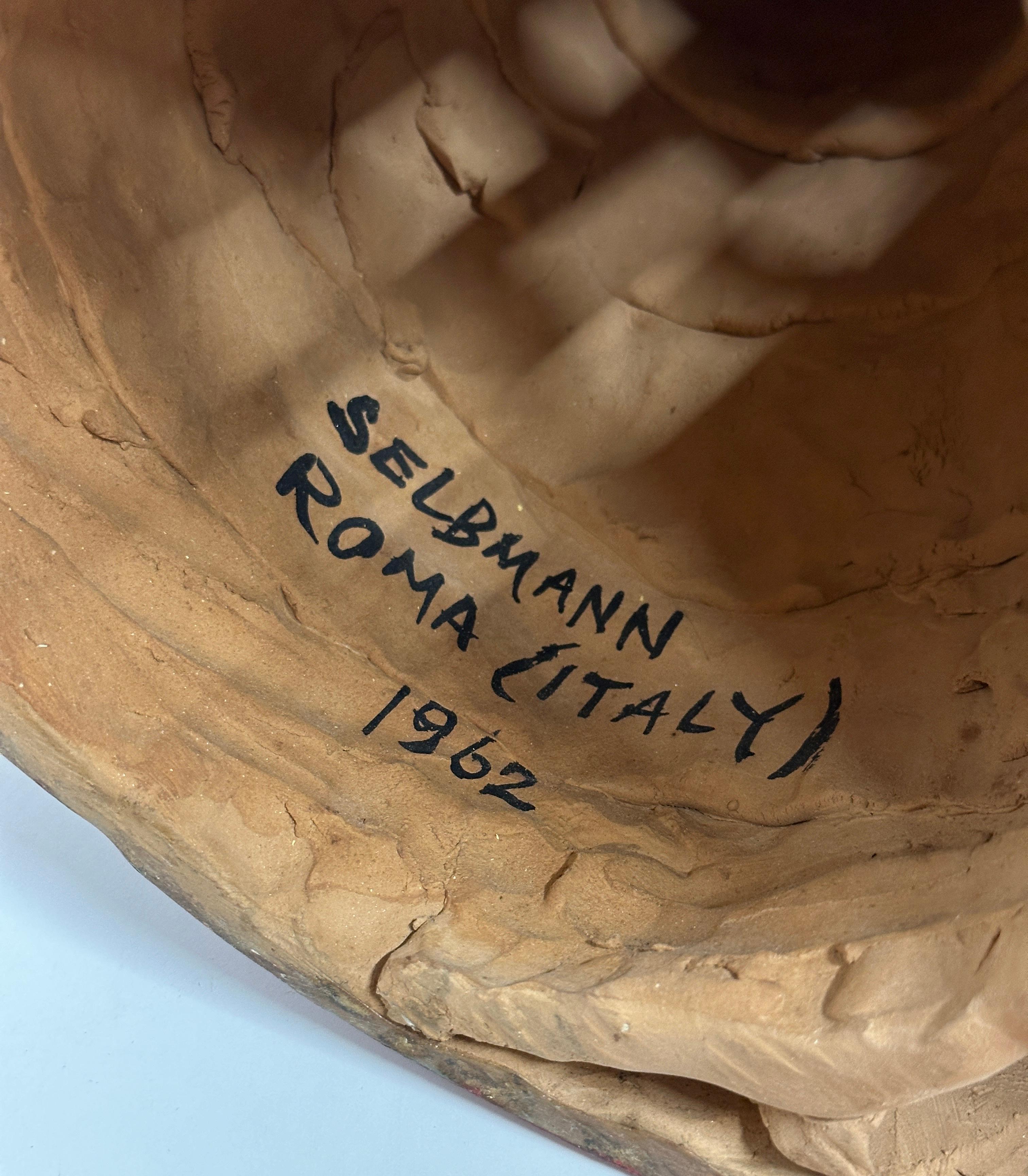 1962 Selbmann Roma Monumentale Keramik-Skulptur einer sitzenden Frau aus Rom im Angebot 11