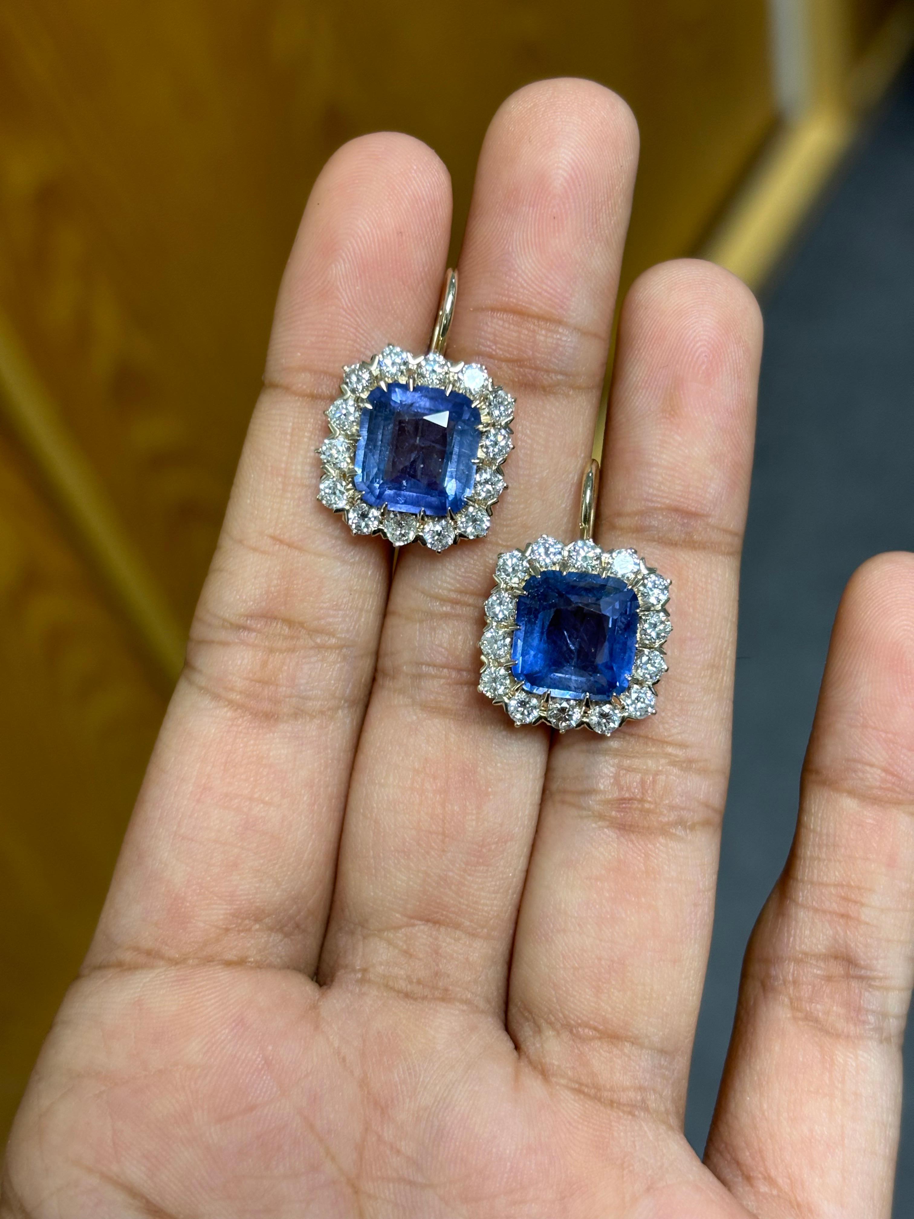 Introducing an exquisite masterpiece of elegance and sophistication from our beloved collection, these enchanting Sapphire & Diamond drop earrings. Handcrafted with unparalleled craftsmanship, these top-quality earrings are a testament to the