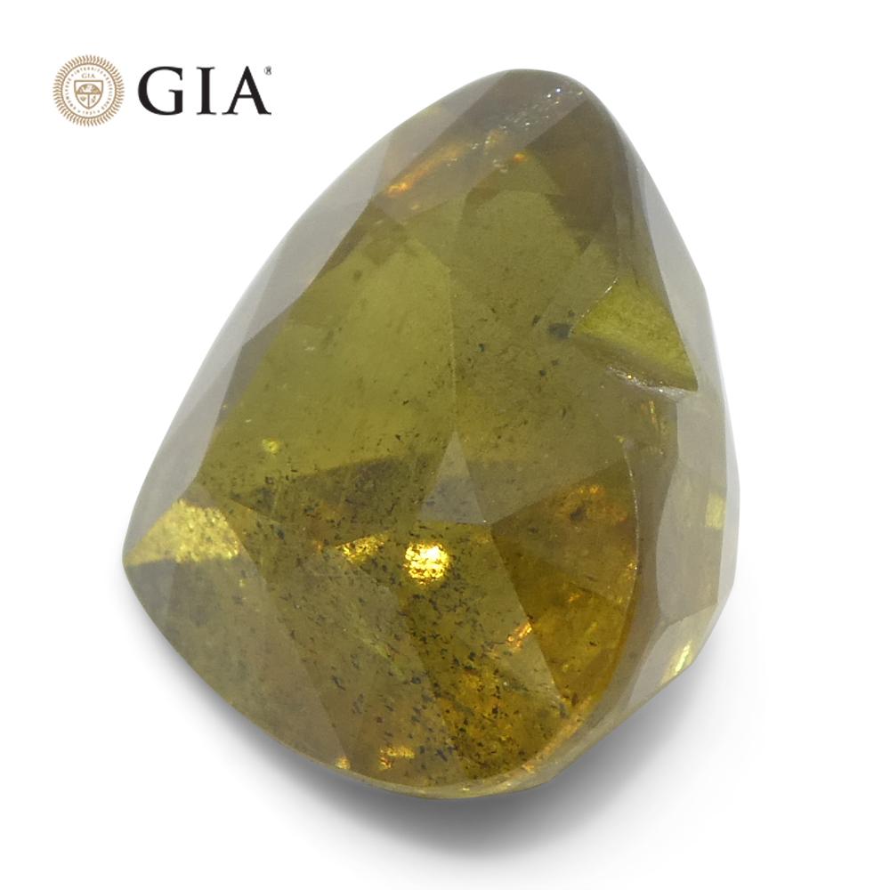9.64ct Heart Brown-Yellow to Pinkish Brown Sapphire GIA Certified East Africa Un For Sale 6