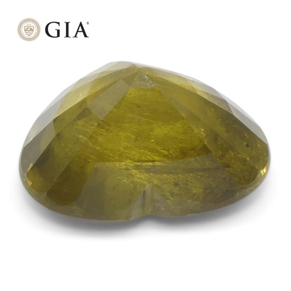 9.64ct Heart Brown-Yellow to Pinkish Brown Sapphire GIA Certified East Africa Un For Sale 9