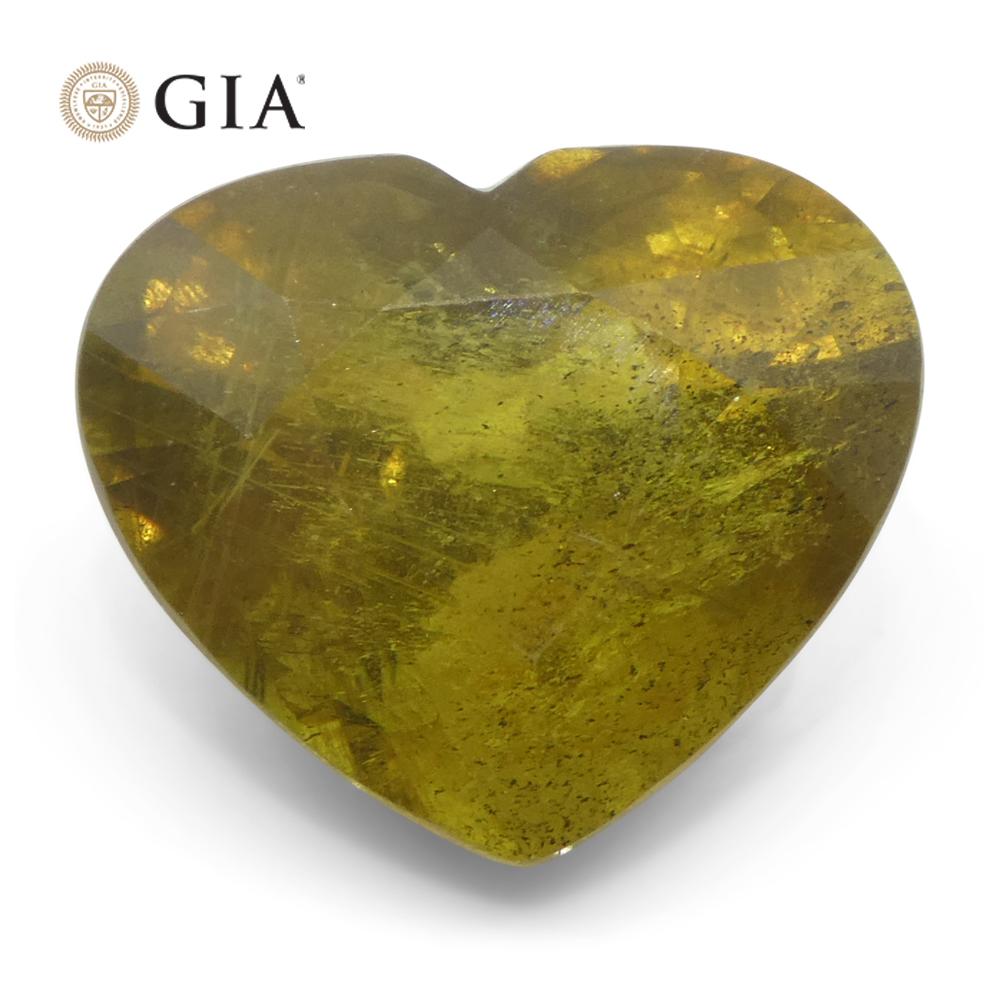 9.64ct Heart Brown-Yellow to Pinkish Brown Sapphire GIA Certified East Africa Un For Sale 2