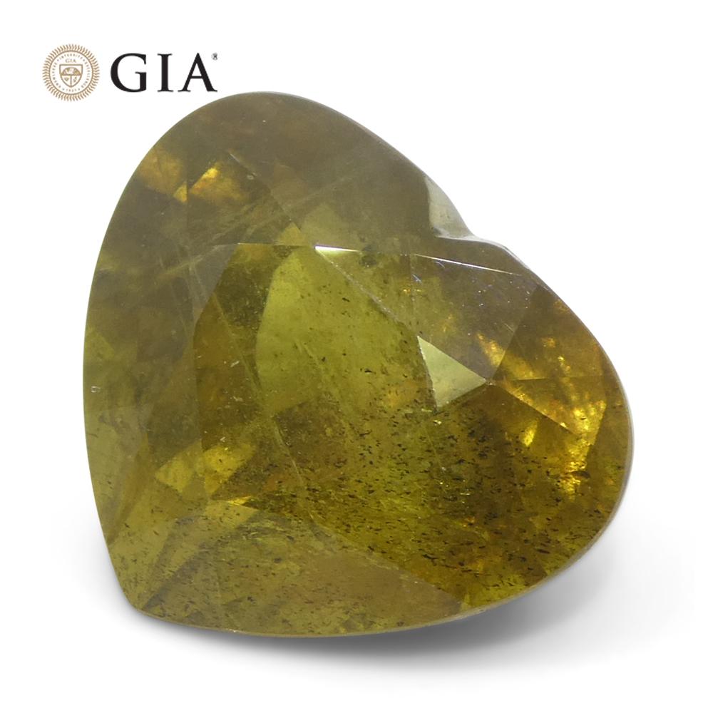 9.64ct Heart Brown-Yellow to Pinkish Brown Sapphire GIA Certified East Africa Un For Sale 4