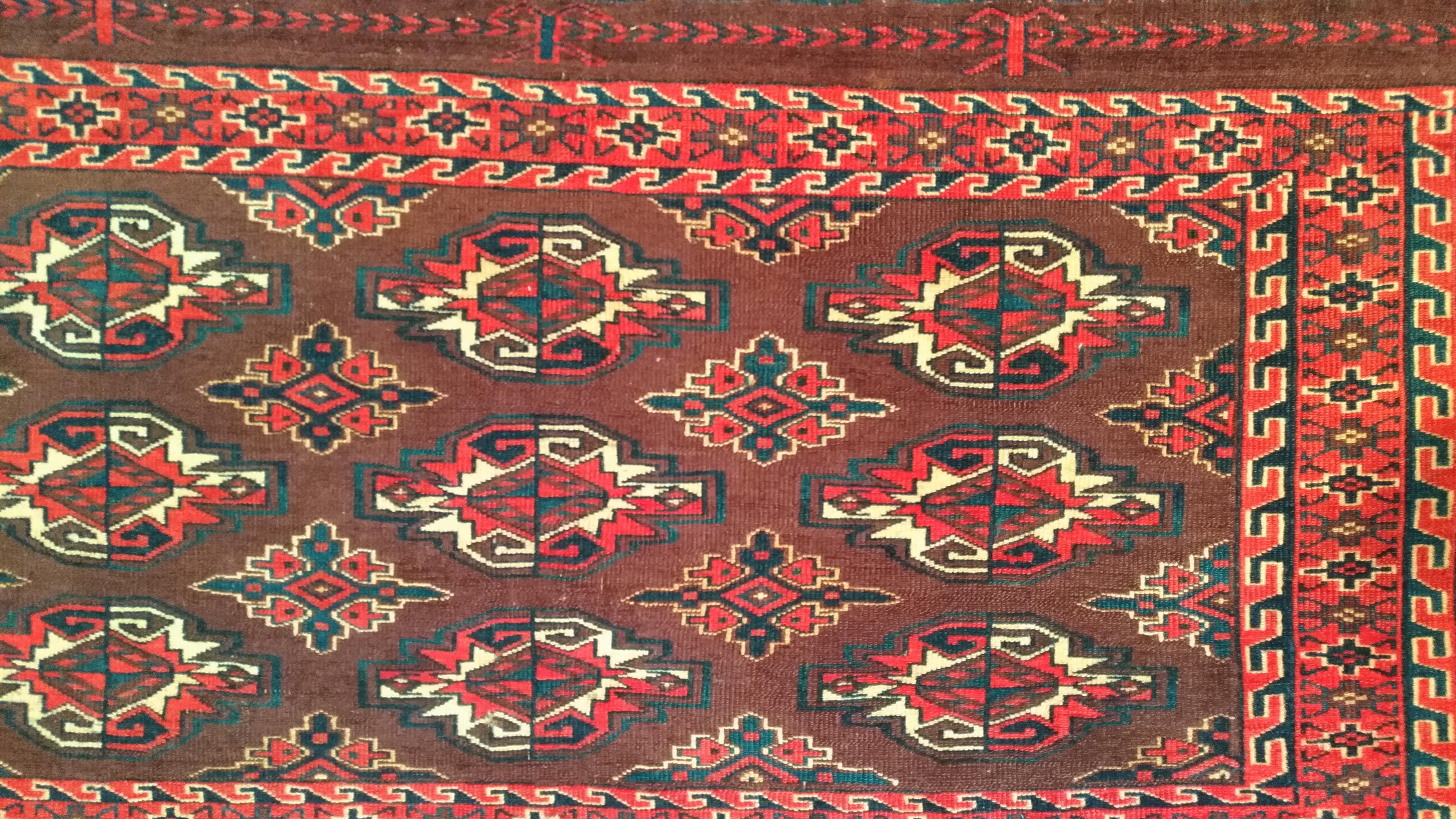 Wool 965 - Ancient Teke Rug 'Turkmenistan' For Sale