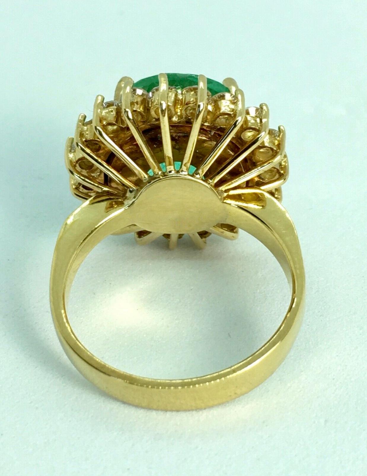 9.65 Carat Fine Round Colombian Emerald Diamond Engagement Ring 18 Karat 8