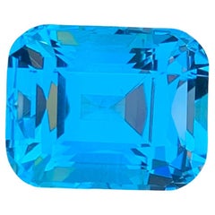 9.65 Carat Natural Loose Electric Blue Topaz Cushion Shape Gem