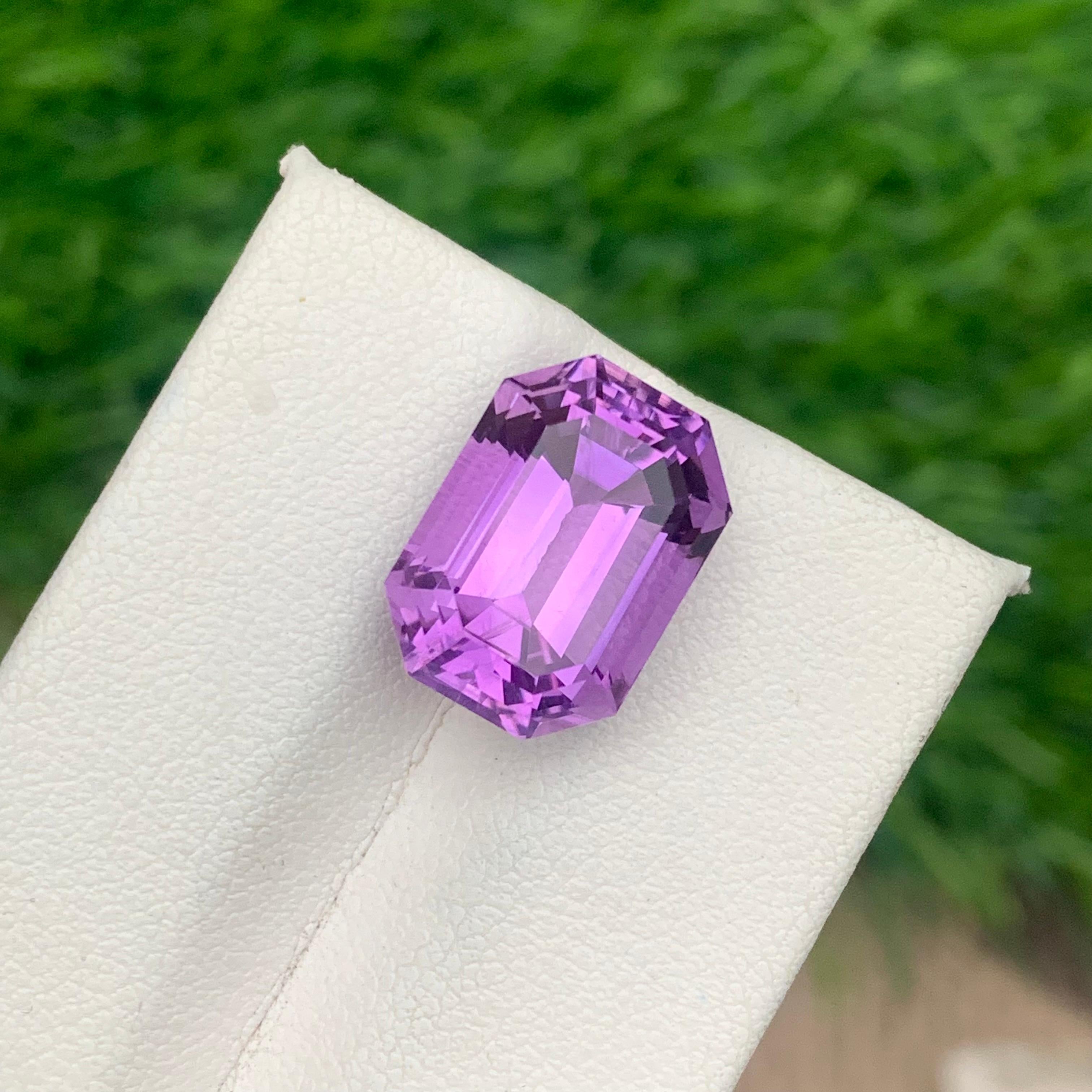 9.65 Carat Natural Loose Purple Amethyst Ring Gemstone from Brazil Mine For Sale 2