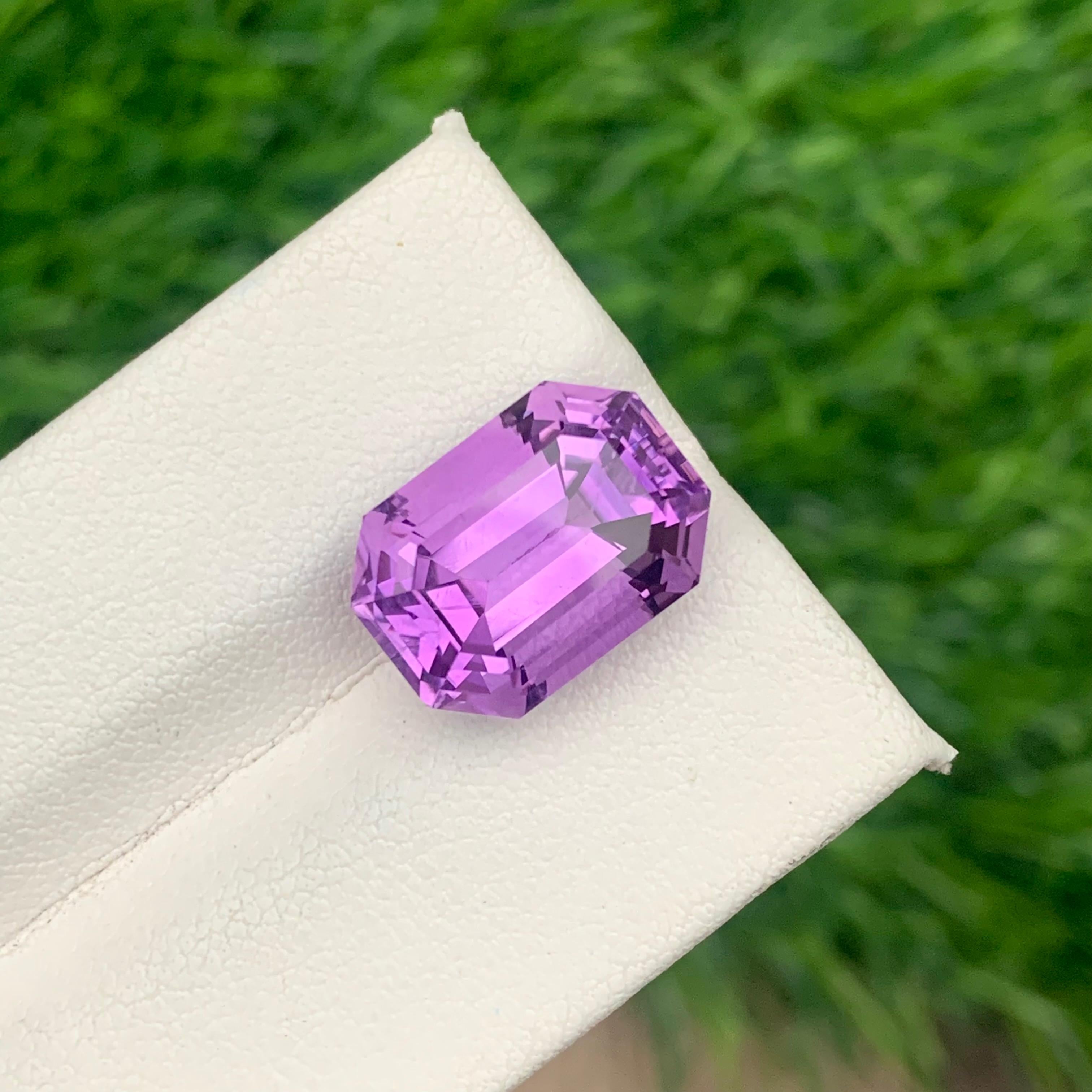9,65 quilates naturales sueltos amatista púrpura anillo de piedra preciosa de la mina de Brasil en venta 11
