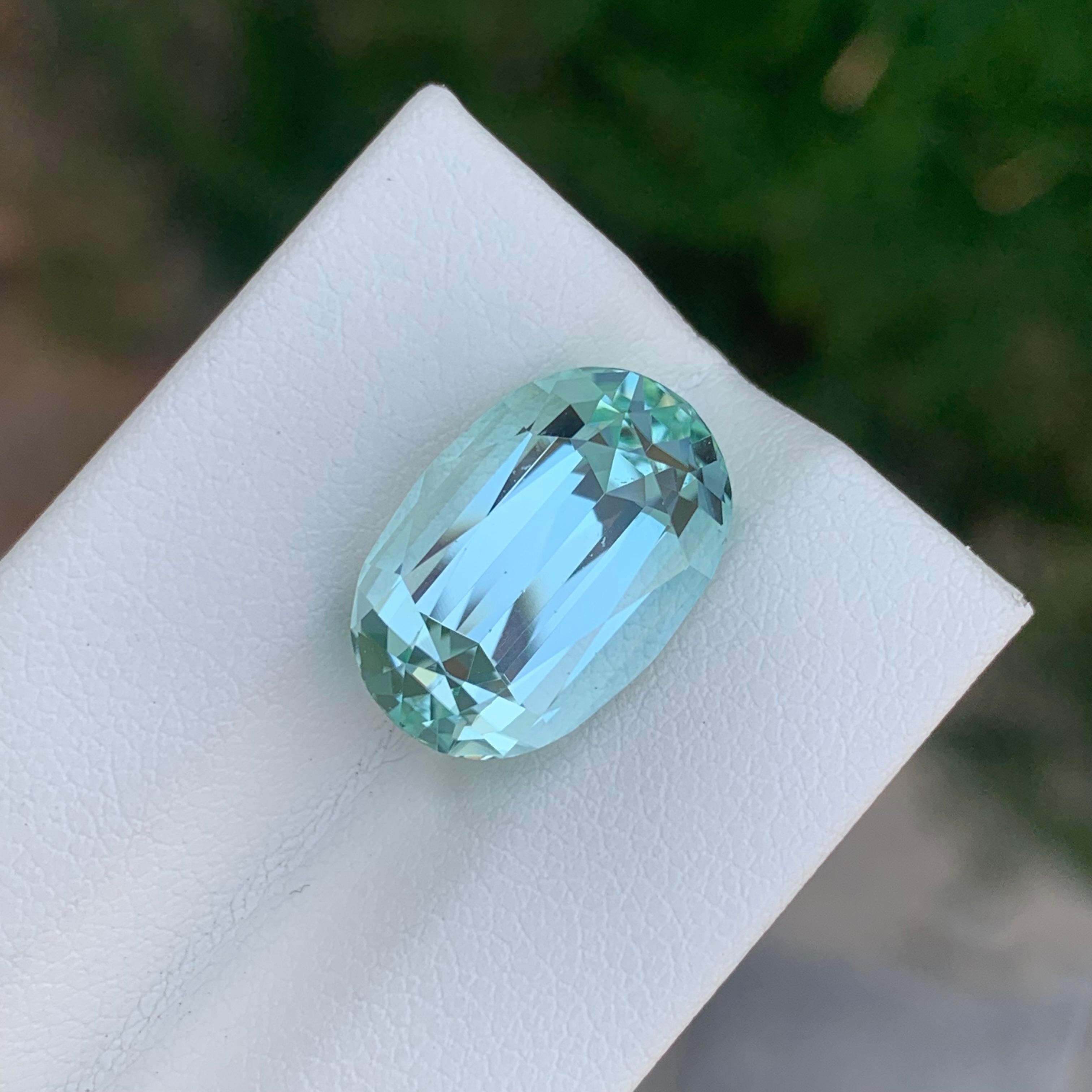 9.65 Carat Natural Loose Seafoam Tourmaline Oval Shape Gemstone (pierre précieuse de forme ovale) en vente 5