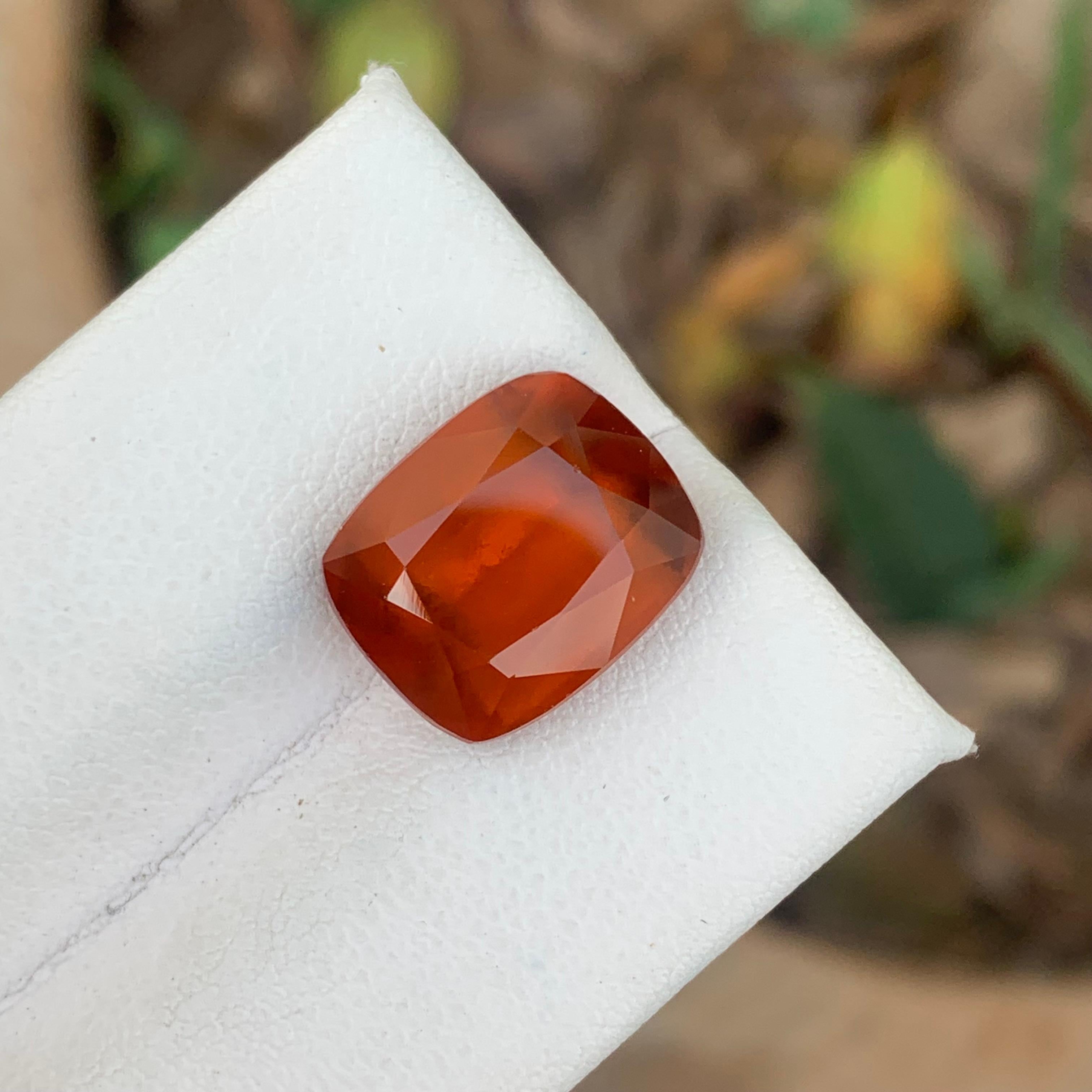 9.65 Carat Natural Loose Smoky Hessonite Garnet Ring Gemstone From Africa For Sale 5