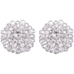 9.65 Carats Fancy Rose Cut Diamond Statement Earrings Studs Clip ons 