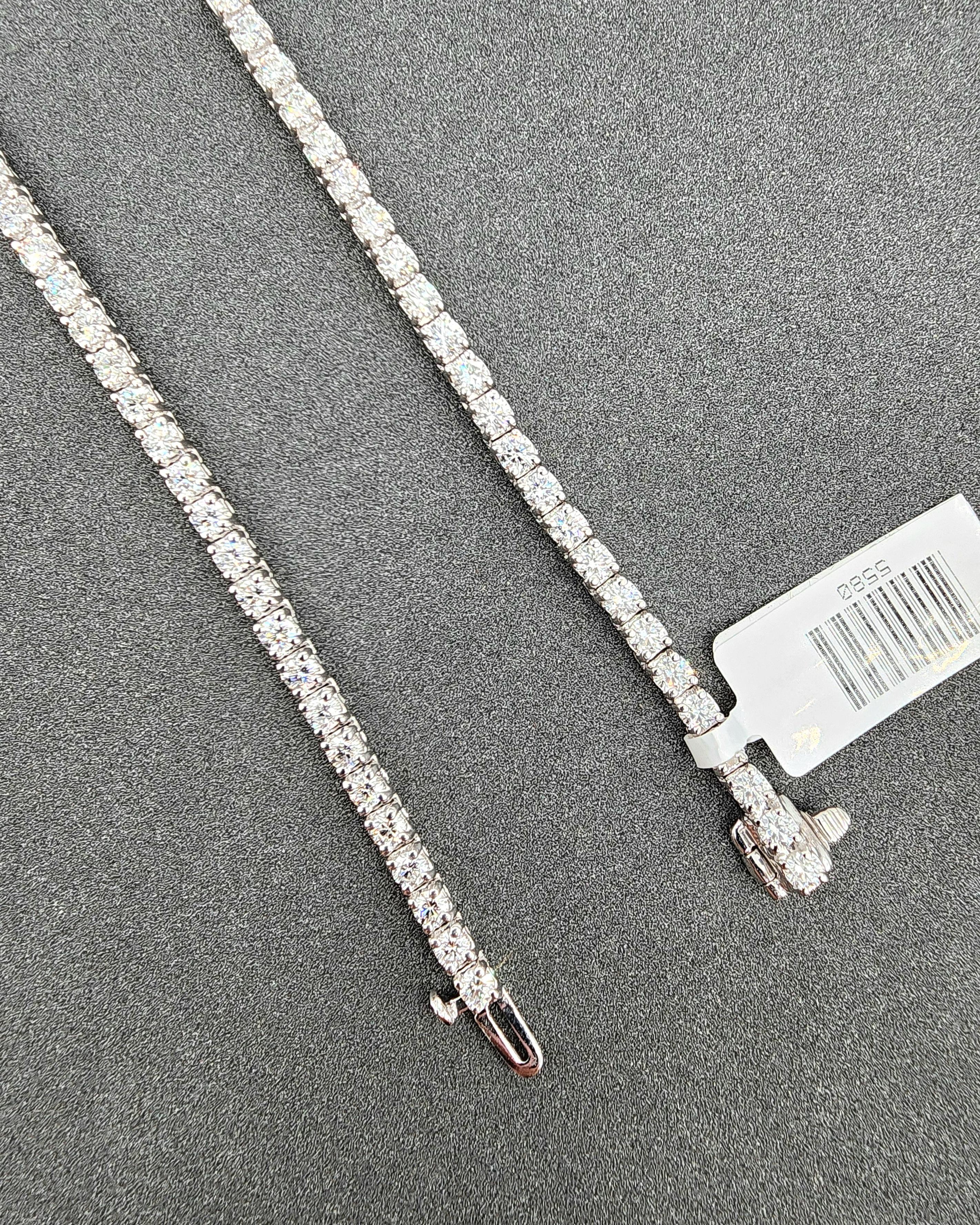 Collar de tenis con diamantes de 9.65 quilates Corte redondo en venta